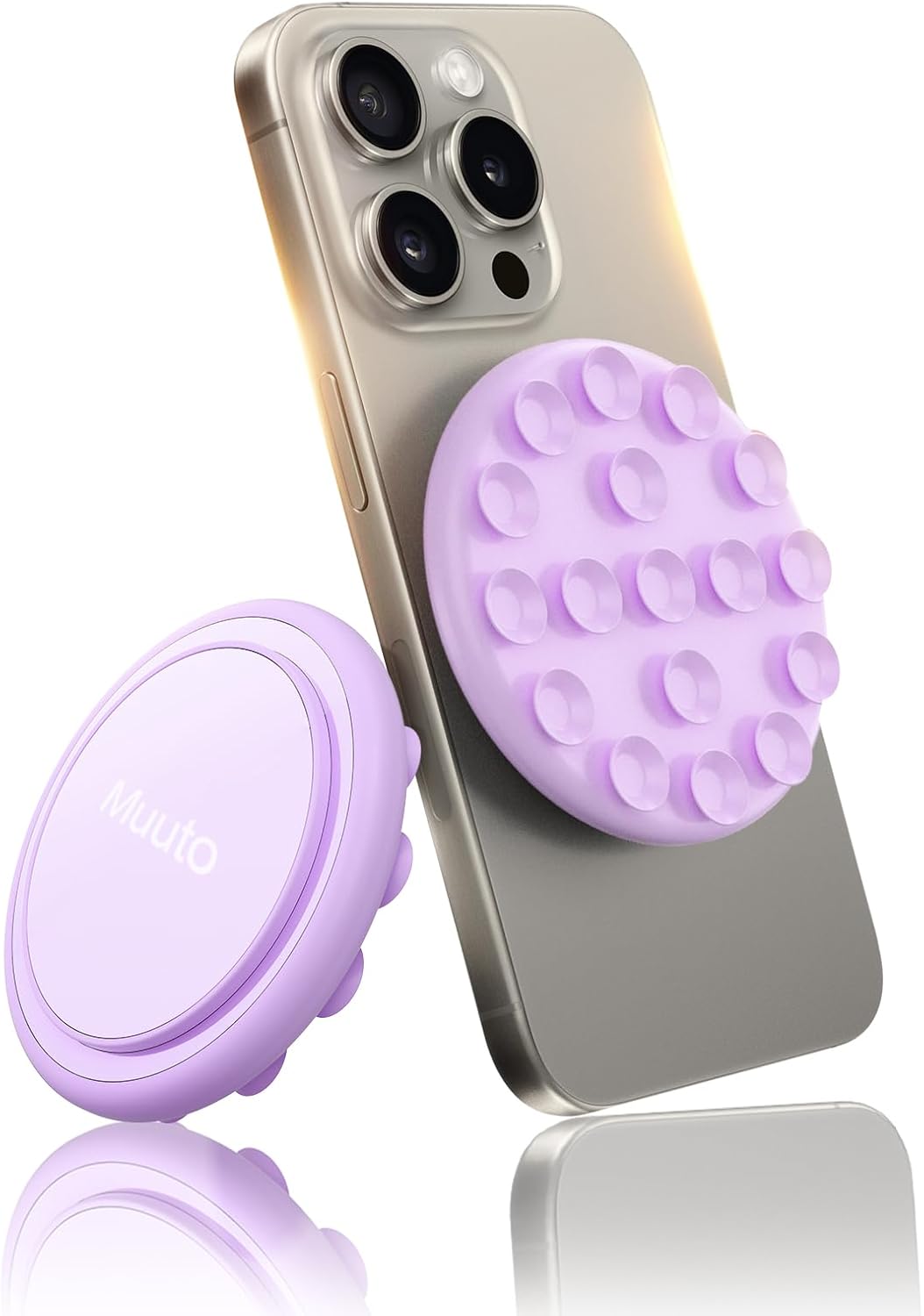 Muuto Magnetic Suction Phone Grip,Sticky Grippy Silicone Phone Grip Detachable and Hands-Free,for iPhone Sticky Grip,Suitable for Taking Selfies, Live Streaming and Videos