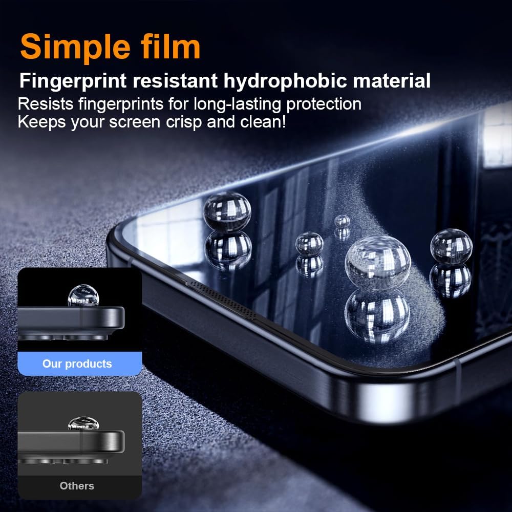 OneFish Privacy Screen Protector for IPhone 16e/14/13/13Pro Anti-Spy Tempered Glass Dust-Free Bubble-Free Anti-Fingerprint 9H Scratch Protection & Hassle-Free Installation Frame [2-Pack]