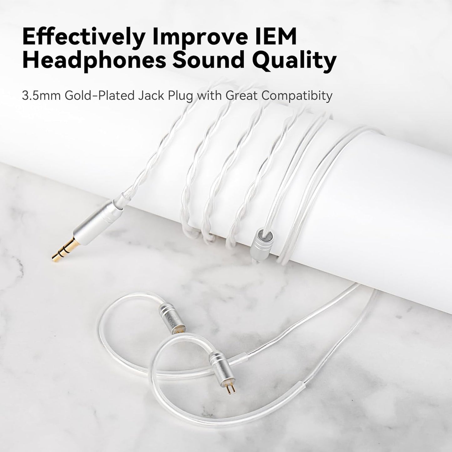 STA-K In Ear Monitor, EarAcoustic Audio HiFi Stereo Wired Earbuds,Hybrid Dual Drivers IEM Headphones,Crystal Clear Sound IEM Earphones with 2 Pin Detachable Cable for Musicians(NO Microphone,Silver)