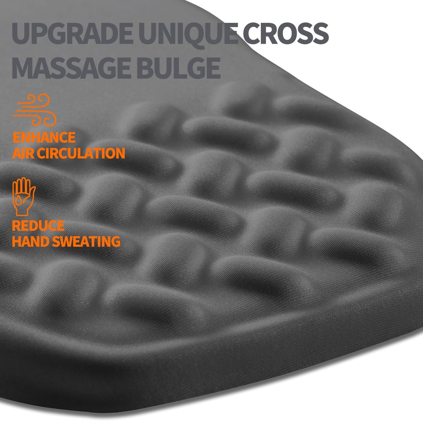 Ergonomic Slope Mouse Pad Wrist Support, Wrist Rest Mousepad for Carpal Tunnel Pain Relief with Massage Bulge and Slow Rebound Memory Foam (12x8 inch, Dark Gray)