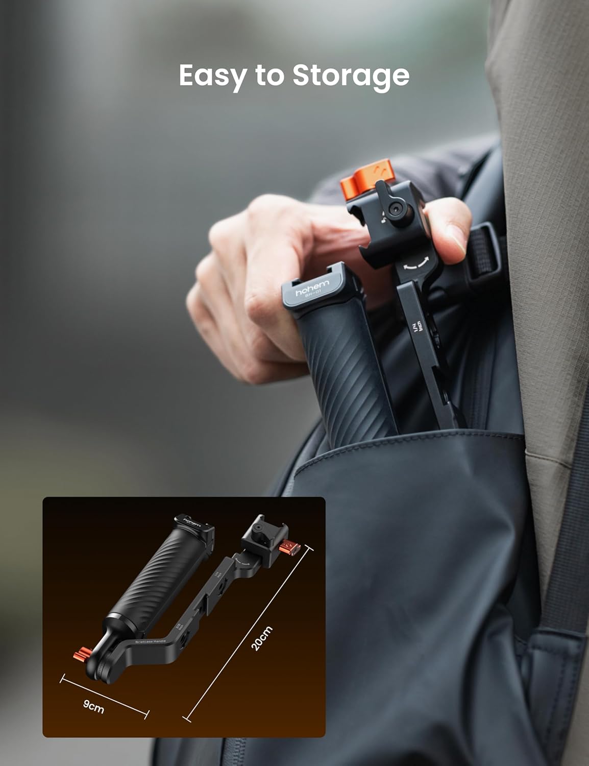 hohem Adjustable Sling Handgrip Gimbal Sling Handle for iSteady M7/iSteady M6/iSteady MT2, Ergonomic Grip for Low Angle Shots, L-Shaped Lever, BH-01