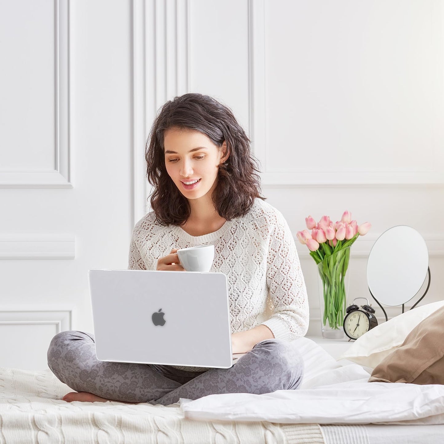 Frost Case for MacBook Pro 13 inch M2 M1 A2338 A2289 A2251 A2159 A1989 A1706 2023-2016 Release with Touch ID, 6 in 1 Plastic Hard Shell&Keyboard Cover&Screen Protector&Webcam Cover,Matt Clear