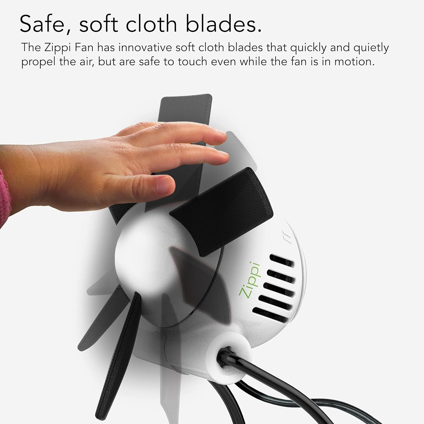 Vornado Zippi Small Personal Fan, Foldable Cooling for Desk, 2 Speed Settings, Soft Nylon Blades, Directable Airflow, Perfect Fan for Office and Bedroom, Multiple Color Options, Ice White