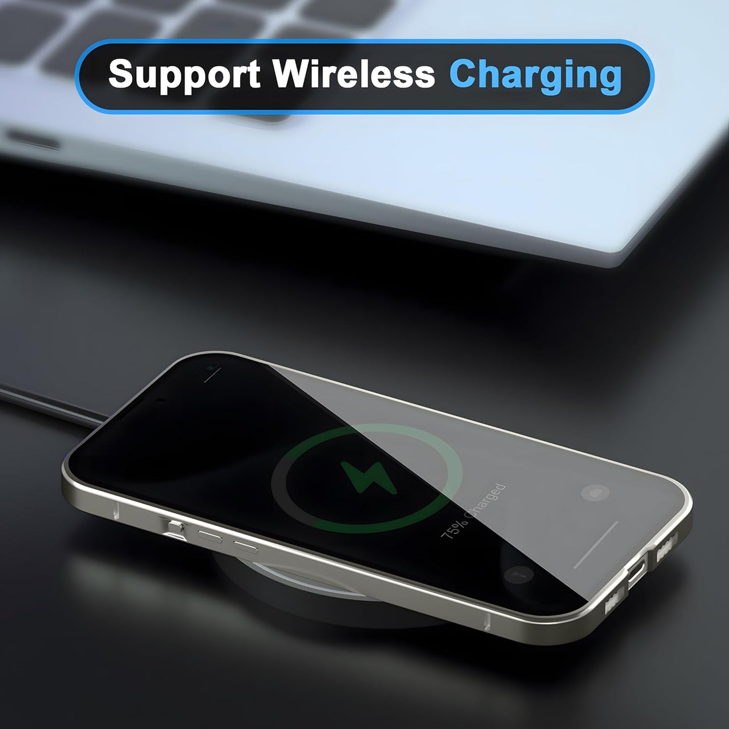 Privacy Magnetic Case for iPhone 16 Plus with Metal Titanium Frame Privacy Screen Protector & Camera Lens Protector, Magnetic Adsorption Double Sided Glass Case Anti Peep Anti Spy Phone Cover