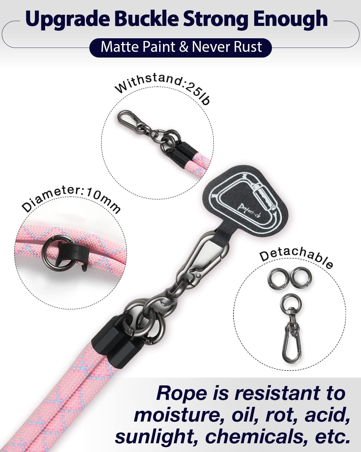 project-cb Cell Phone Lanyard ×1, Tether Tab ×2, Universal Adjustable Phone Strap, Crossbody, Neck Phone Lanyard, Rope Strap