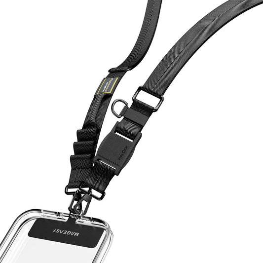 MAGEASY Universal Cell Phone Lanyard - Crossbody Phone Strap for iPhone 16 Pro Max & Most Smartphones, Magnetic Quick-lock System, for Men & Women | Utility (Black)