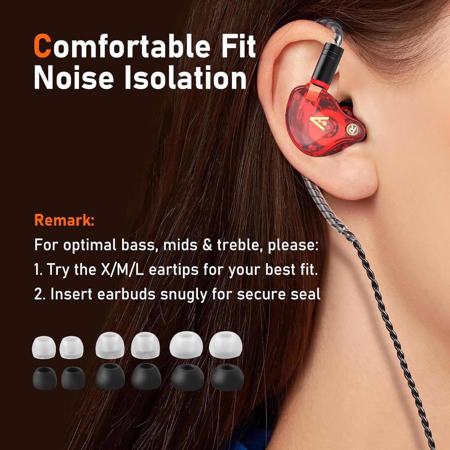 Vibes 202ML Wired Earbuds - HiFi in Ear Headphones - Noise-Isolating Ear Buds w/ Mic - Clear Sound, Deep Bass, Comfort-Fit Earphones - MMCX–Lightning for iPhone 5–14, Silver Plated Cord, Carrying Case