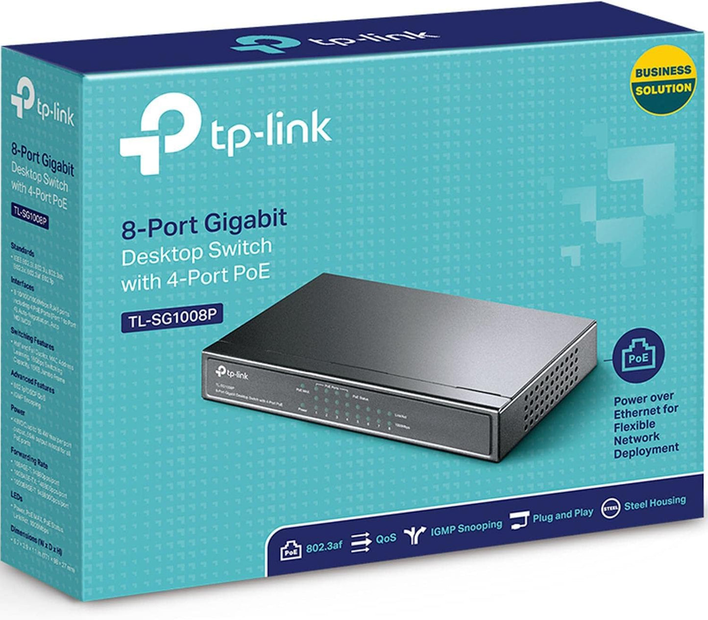 TP-Link TL-SG1008P V4 | 8 Port Gigabit PoE Switch | 4 PoE+ Ports @64W | Desktop | Plug & Play | Sturdy Metal w/ Shielded Ports | Fanless | Limited Lifetime Protection | QoS & IGMP Snooping | Unmanaged