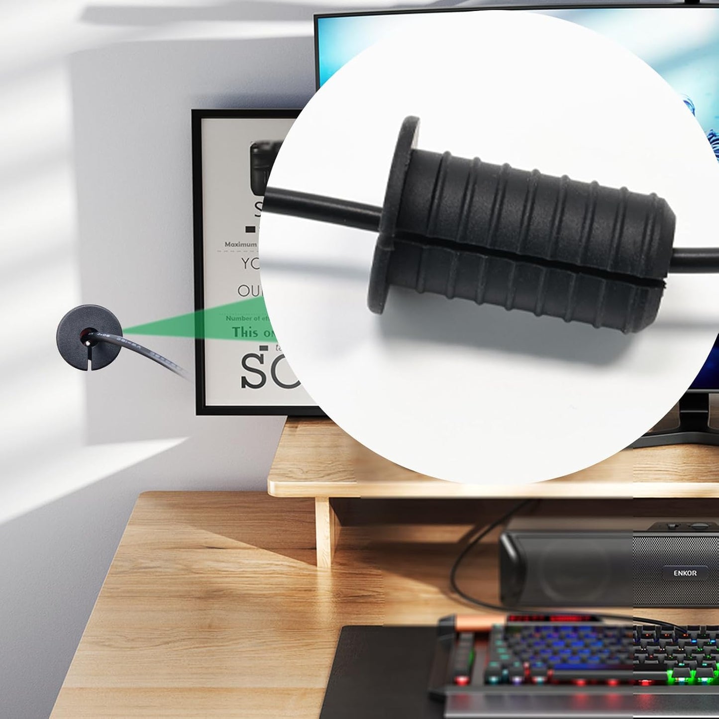 4pc Starlink Cable Grommet 3/4" Silicone Anti-Slip Wall Hole Pass Through Split Cable Bushings for TV Wire Ethernet Cord, Starlink Cable Routing Kit Accessories,38mm/1.5"Ht, Grey