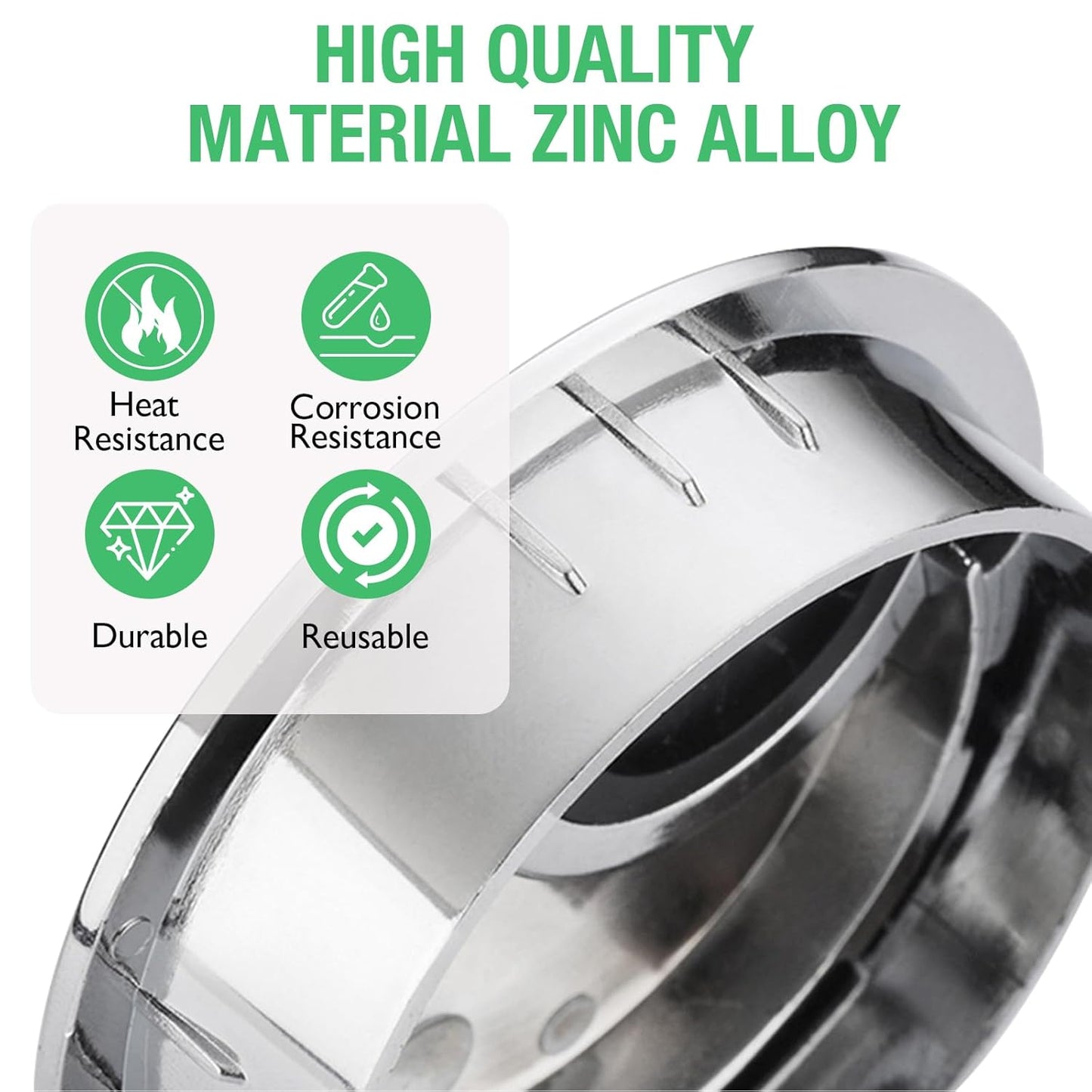 2 Pcs Desk Grommet 2-1/16" / 53 mm, Desk Cord Hole Cover, Cable Grommet Metal Zinc Alloy Materilal, Desk Hole Grommet for Home & Office Pc, Detachable Cable Cord Organizer-Bright Silver