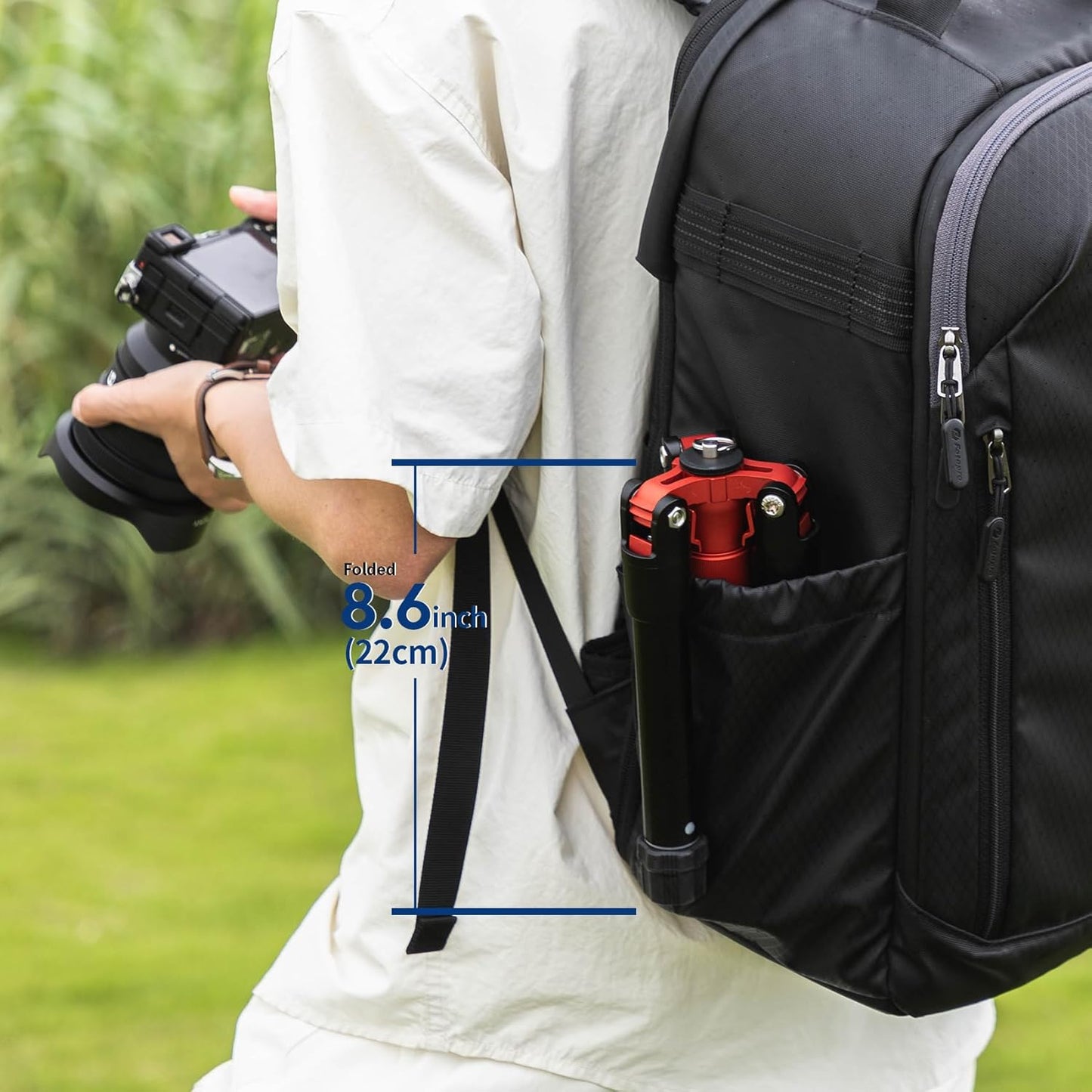 Fotopro Mini Tripod with Ball Head Phone Mount Detachable Selfie Stick Folded only 8.6" Max Load up to 6.6 lbs FY-810 Orange