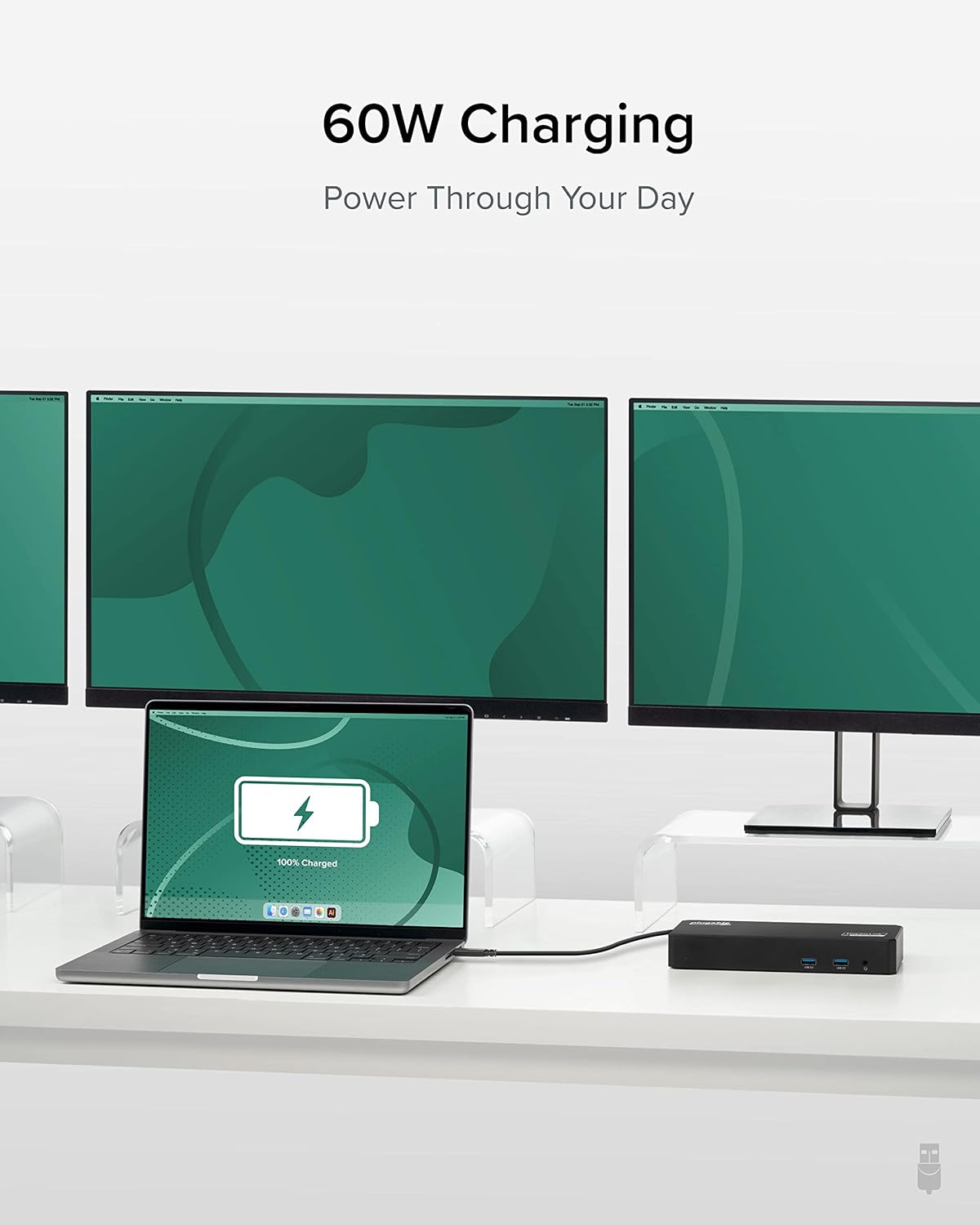 Plugable 12-in-1 USB C Triple Monitor Docking Station, Triple 4K Displays with 3X HDMI or 3X DisplayPort, Compatible with Mac, Windows, Thunderbolt, USB4, USB-C (100W PD, 6X USB Ports, Ethernet)