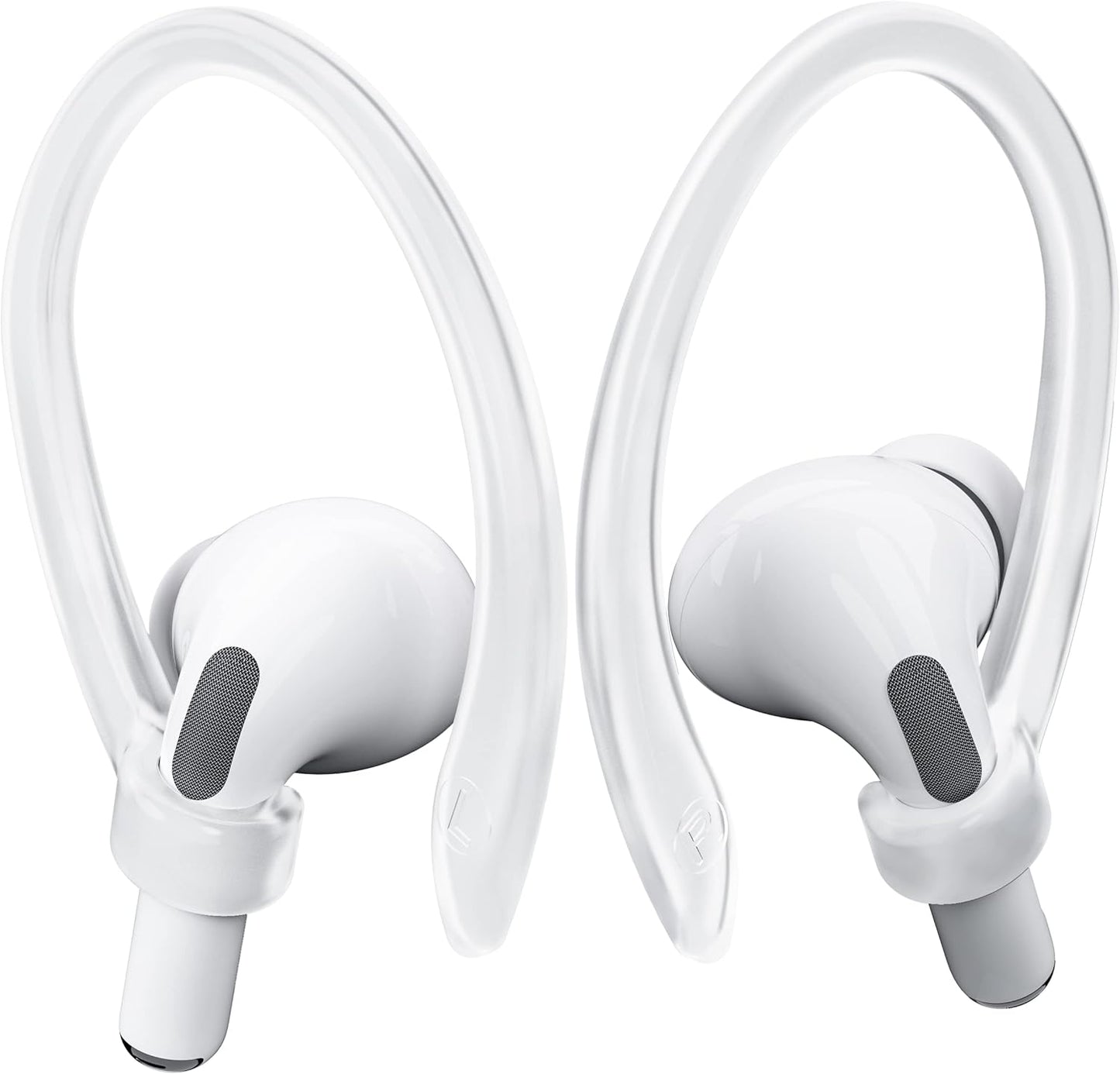 2 Pairs AirPods Ear Hooks for AirPods Pro 2, AirPods Pro, AirPods 4, 3, 2 & 1, Upgraded Anti Slip Sports Clip Hooks for AirPods 1, 2, 3, 4,Pro, Pro 2 – Transparent