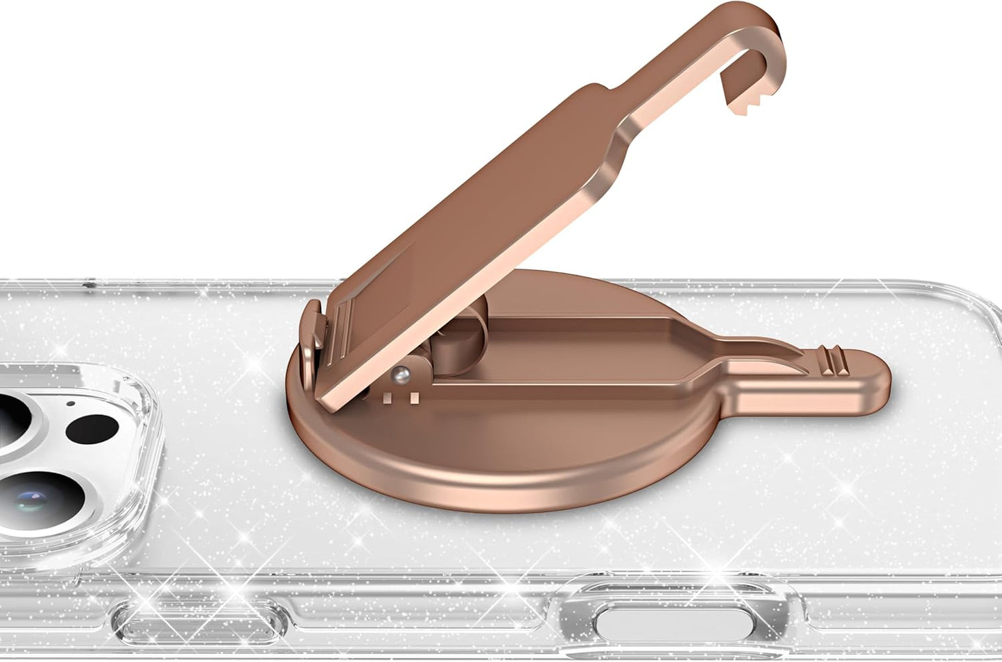 BAISRKE Magnetic Belt Clip Phone Holder, Strong Magnetic Waist Clip Compatible with Phone Cases, Portable & Versatile Accessory for Travel & Outdoor Use (Rose Gold)