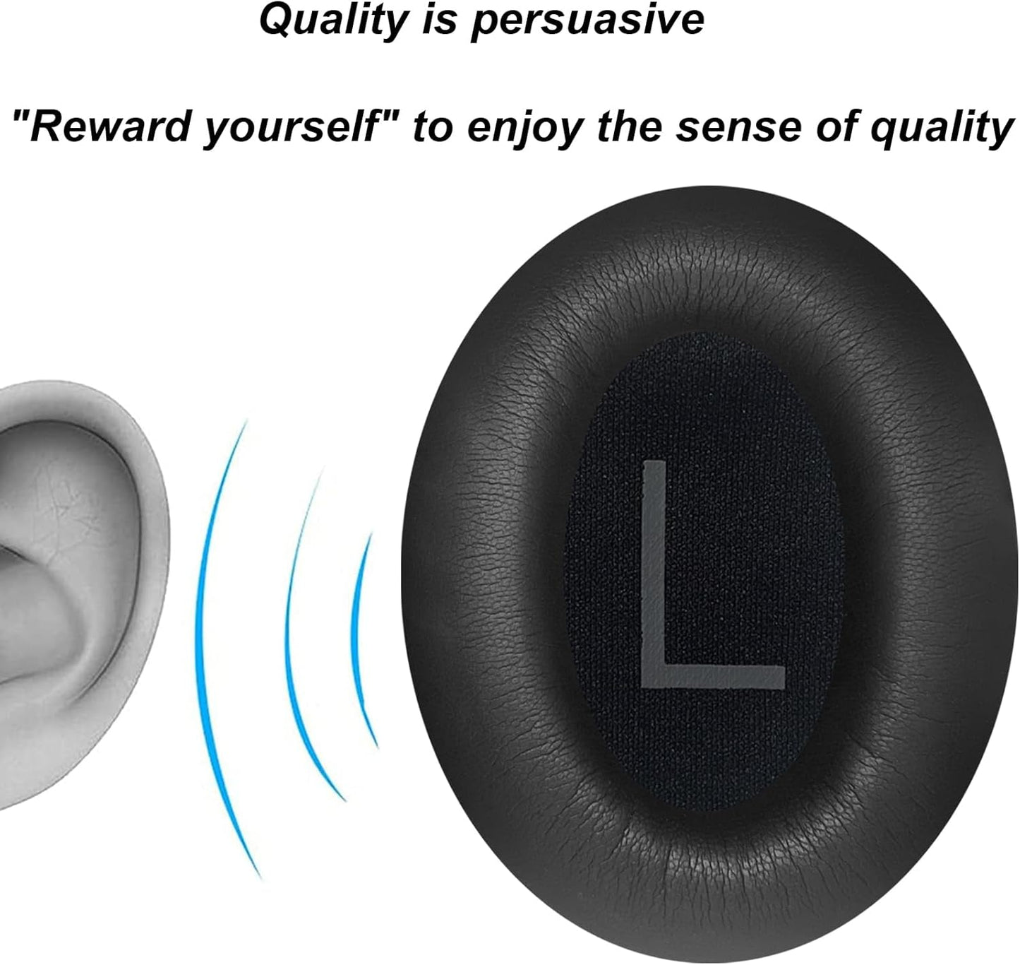 Earpads Cushions Replacement for Bose QC45(QuietComfort 45) Headphones Ear Pads,Soft Protein Leather,Noise Isolation Foam(Black)