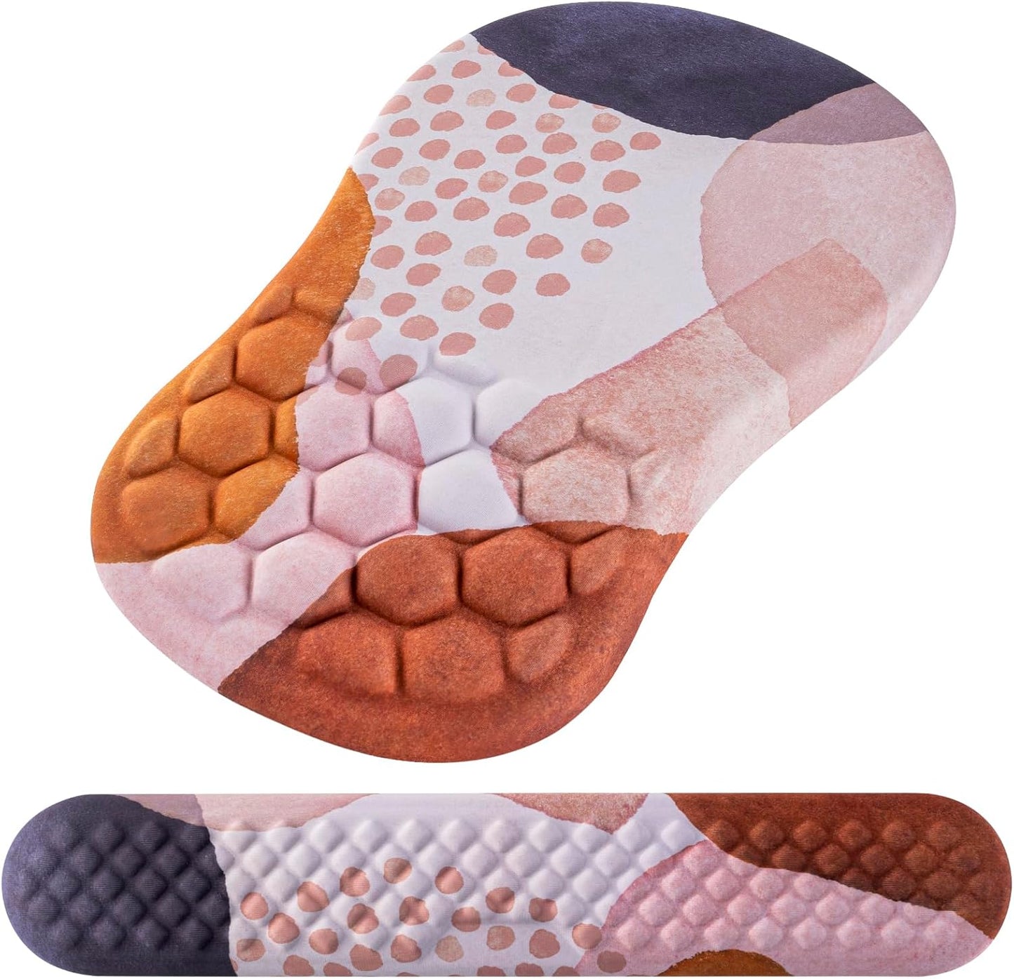 Mouse Pad Wrist Support, Laokiiy 2 in1 Keyboard Wrist Rest+ Ergonomic Mouse Pad, Non-Slip Wrist Rest for Computer Keyboard, Made Easy Typing & Relieve Wrist Pain Boho