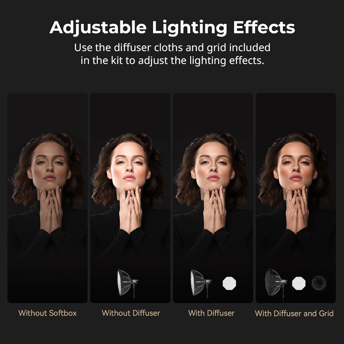 SmallRig LA-O65 Octagonal Softbox, 65cm/25.6in Quick Release Softbox with Carrying Bag, for Bowens Mount COB Lights for SmallRig for Neewer for Aputure for Godox