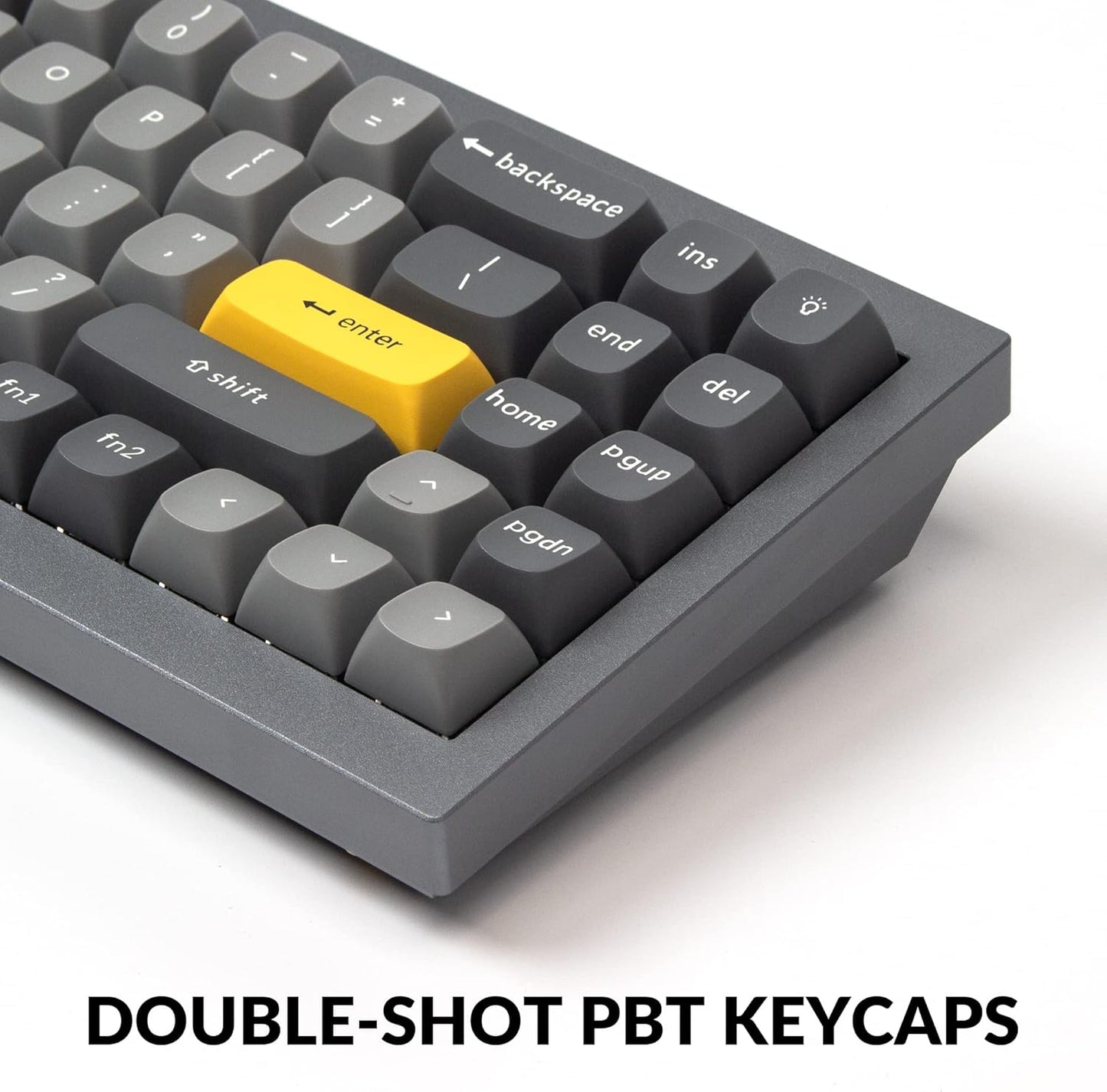 Keychron Q7 Wired Custom Mechanical Keyboard, 70% Layout QMK/VIA Programmable Macro with Hot-swappable Gateron G Pro Blue Switch Double Gasket Compatible with Mac Windows Linux (Grey)