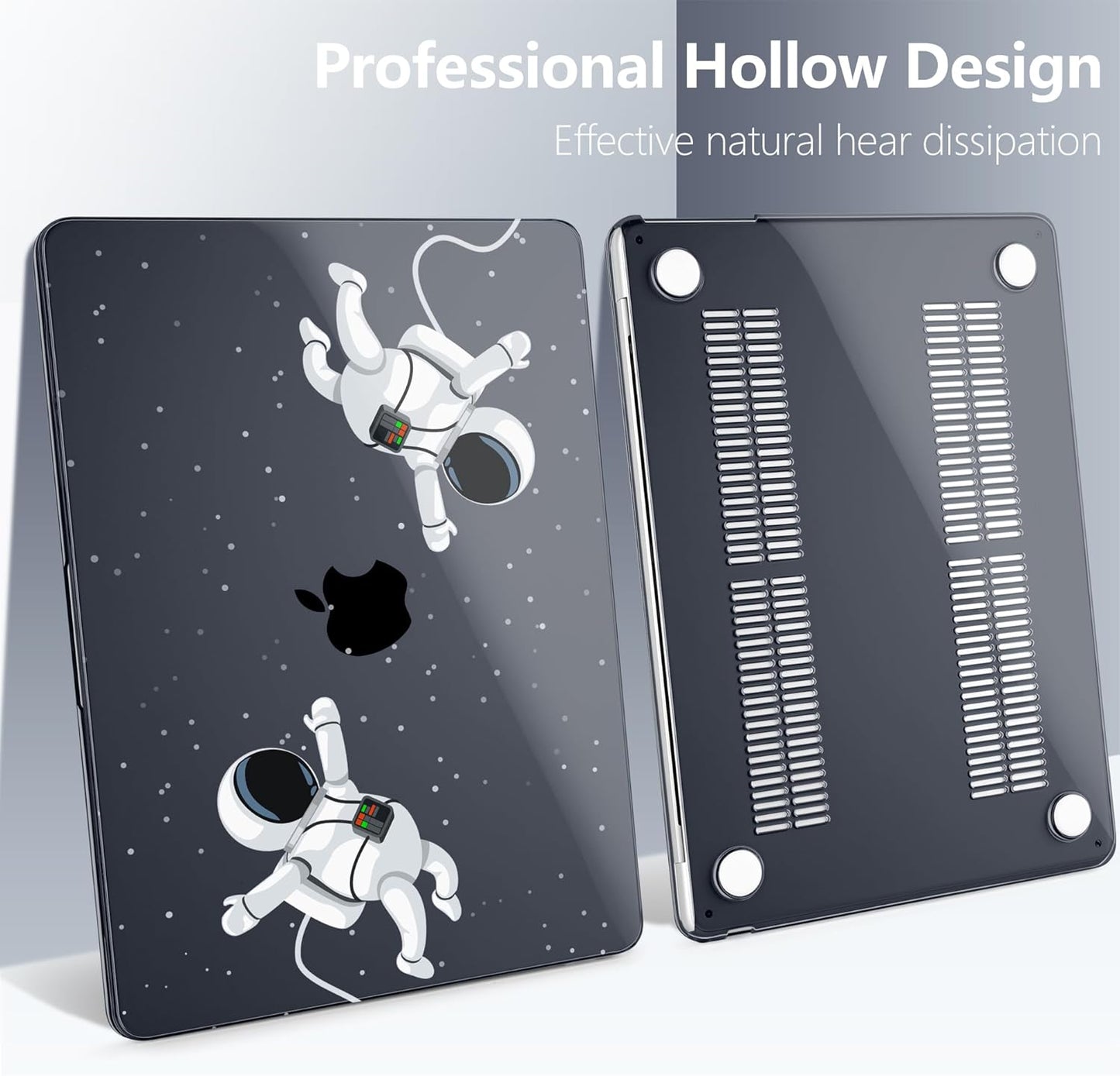 Batianda Premium Case for New MacBook Air 15 inch 2025 2024 2023 with M4 M3 M2 Chip, Designed Black Protective Plastic Hardshell & Keyboard Cover & Screen Protector, Cosmonaut