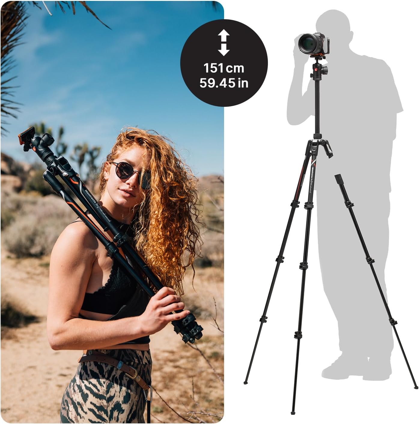 Manfrotto Befree Advanced Camera Tripod Kit Compatible with Sony Alpha7 and Alpha9 Cameras, Tripod Travel Kit with Ball Head and Lever Closure, Aluminium Tripod for Camera Accessories, DSLR,Mirrorless