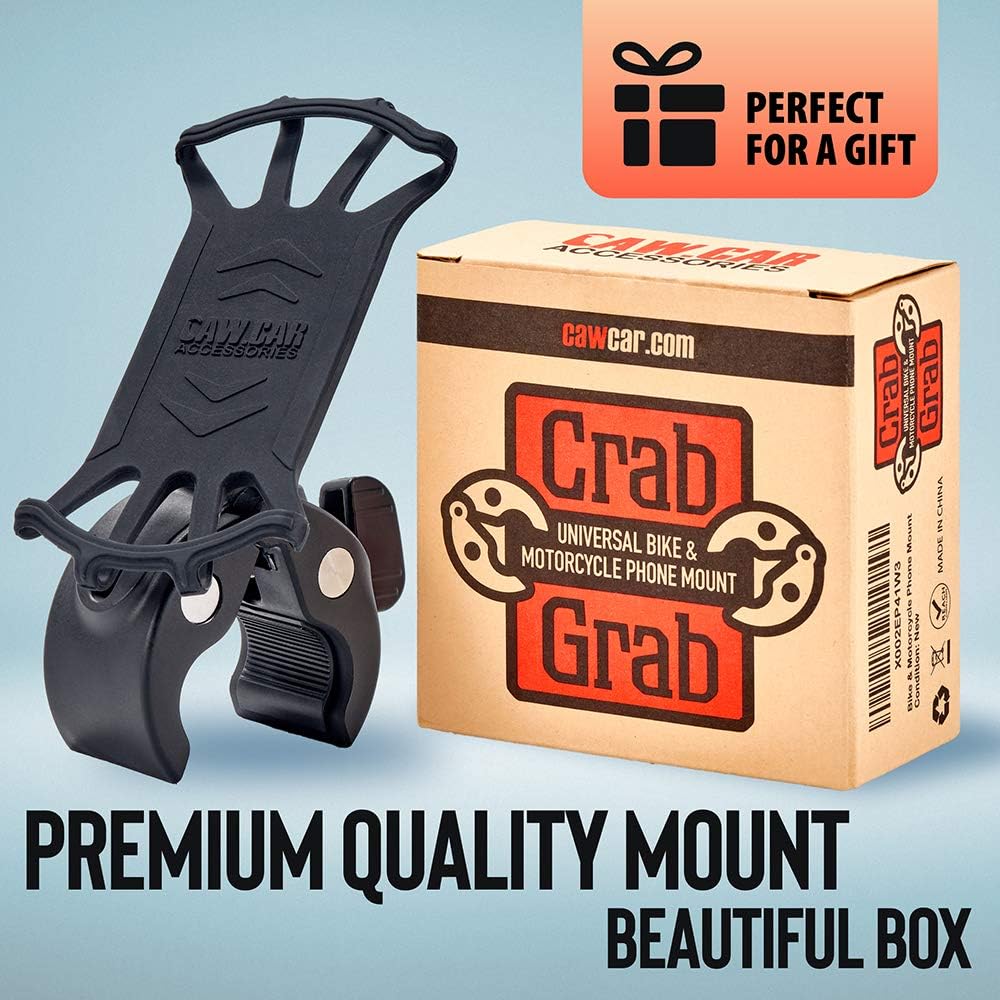 Upgraded 2025 Bicycle & Motorcycle Phone Mount - The Most Secure & Reliable Bike Phone Holder for iPhone, Samsung or Any Smartphone. Stress-Resistant & Highly Adjustable. x10 to Safeness & Comfort