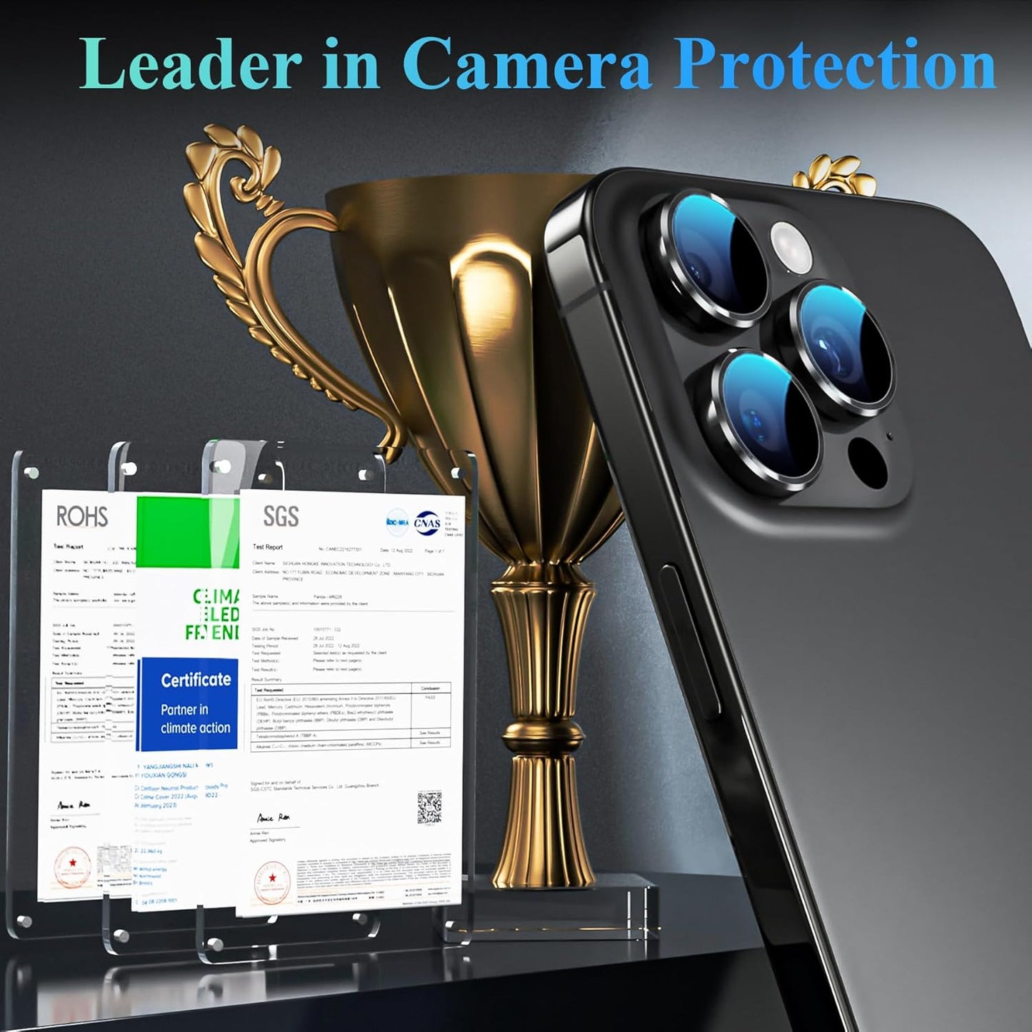 YWXTW Camera Lens Protector for iPhone 16 Pro/iPhone 16 Pro Max, [1 Step Installation Tray] Tempered Glass Screen Protector Metal Individual Camera Cover Accessories Case Friendly (Black Titanium)