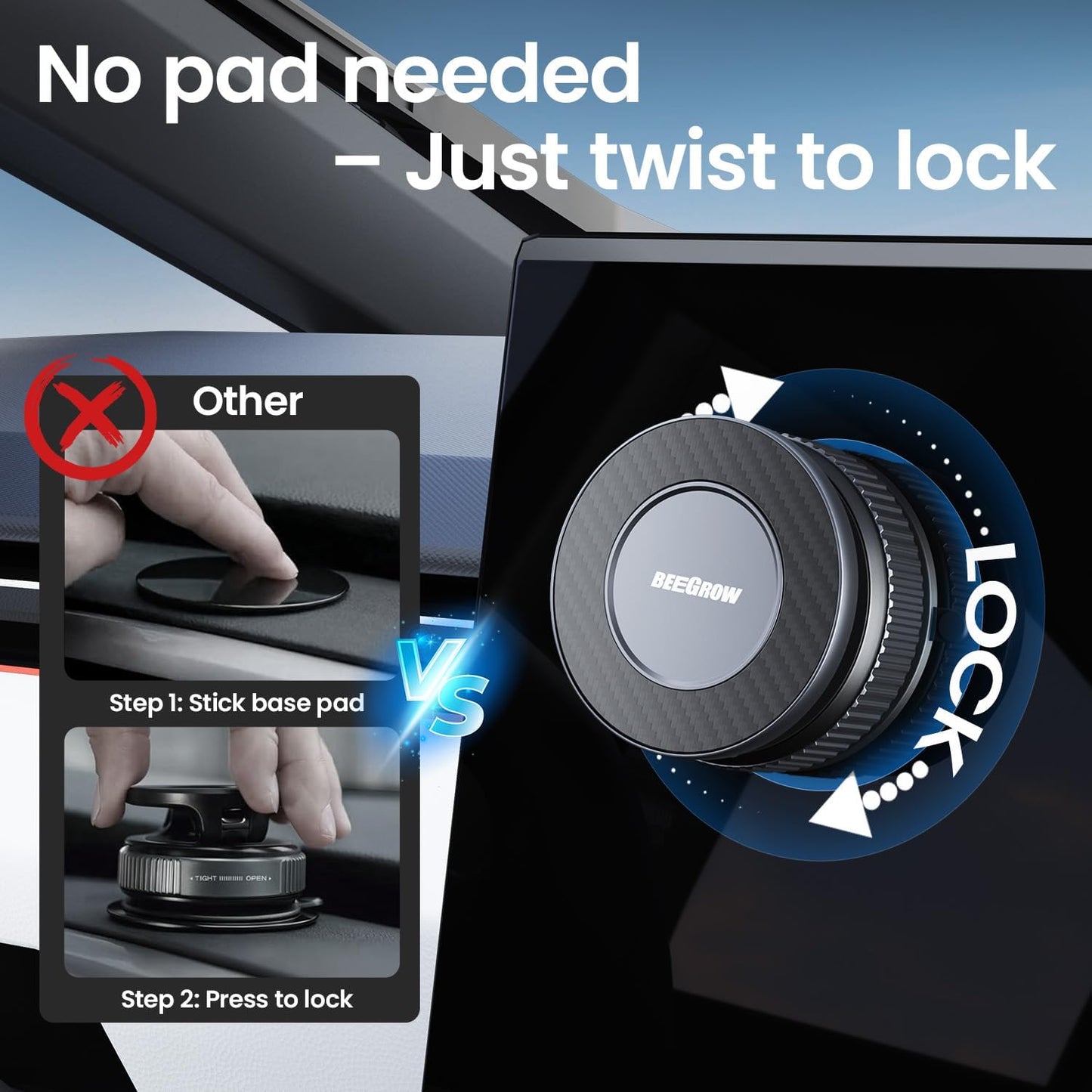 Car Phone Holder for Magsafe [96LBS Ultra Vacuum Suction+2800gf Ultra Magnetic] Car Phone Mount 360° Adjustable, Phone Holders for Your Car for iPhone 16 Pro Max 15 14 13 12 Plus (Carbon Fiber)