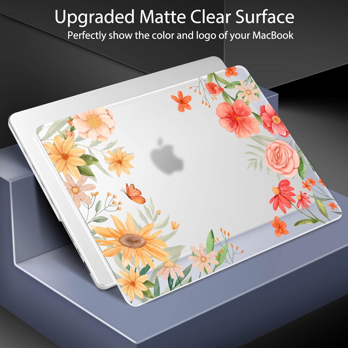 for MacBook Pro 16 inch Case 2021 2022 2023 2024 Release A3186 A3403 M4 A2991 M3 A2780 M2 A2485 M1 Pro/Max, Hard Shell Case with Screen Protector & Keyboard Cover, Spring Flowers