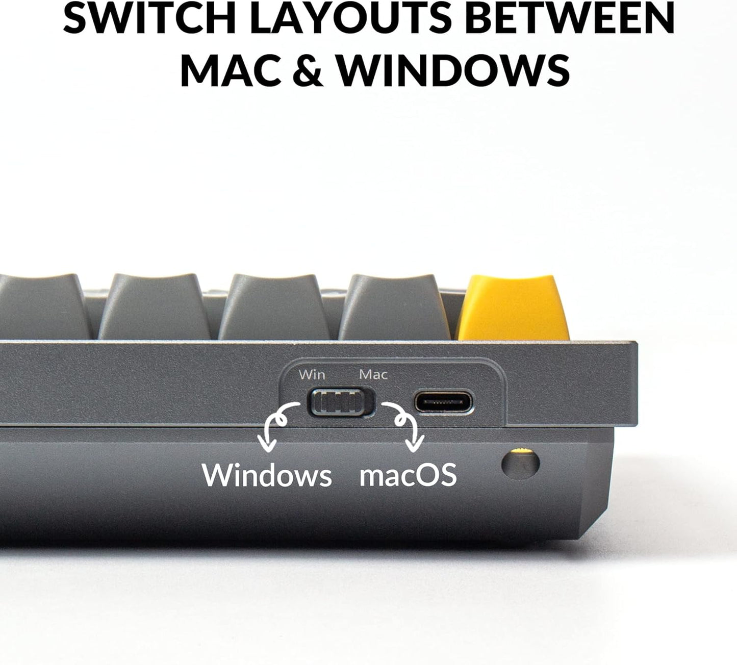 Keychron Q7 Wired Custom Mechanical Keyboard, 70% Layout QMK/VIA Programmable Macro with Hot-swappable Gateron G Pro Blue Switch Double Gasket Compatible with Mac Windows Linux (Grey)