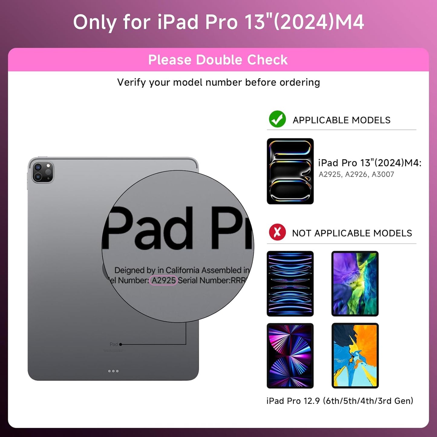 Transparent Case with Keyboard for 2024 iPad Pro 13 inch (M4), iPad Pro 13,7-Color Backlit,Magic Wireless Keyboard, 360°Rotating,Multi-Touch trackpad,Pencil Holder,with Shortcuts,Pink