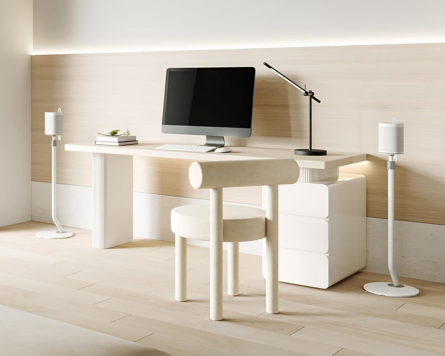 FITUEYES Design Adjustable Speaker Stands Pair for Bookshelf Speakers up to 11LBS, 27.5"-39.3" Height, Compatible with Multi-Audio