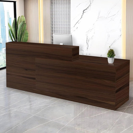 Reception Desk with Counter Modern Checkout Counter with Lockable Drawer Keyboard Tray Receptionist Desk for Office Salon Reception Table B Right 51inch/130cm