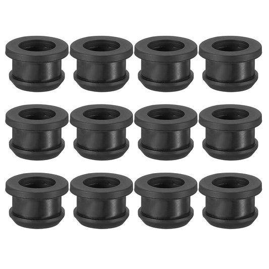 PATIKIL 13.5mm / 1/2 Inch Drill Hole,7/16 Inch ID Rubber Grommets, 12Pcs Top Hat Grommet for Wiring Eyelet Ring Gasket Automotive Firewall Cable Hole Plugs Wires Protection, Black