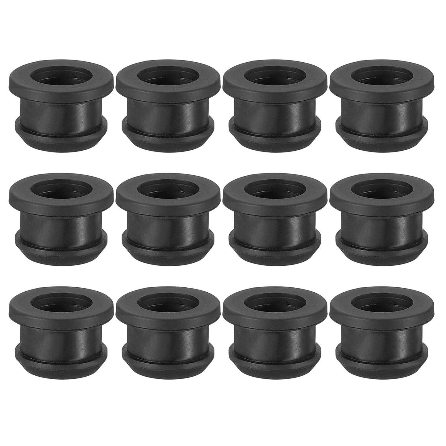 PATIKIL 13mm / 1/2 Inch Drill Hole,3/8 Inch ID Rubber Grommets, 12Pcs Top Hat Grommet for Wiring Eyelet Ring Gasket Automotive Firewall Cable Hole Plugs Wires Protection, Black