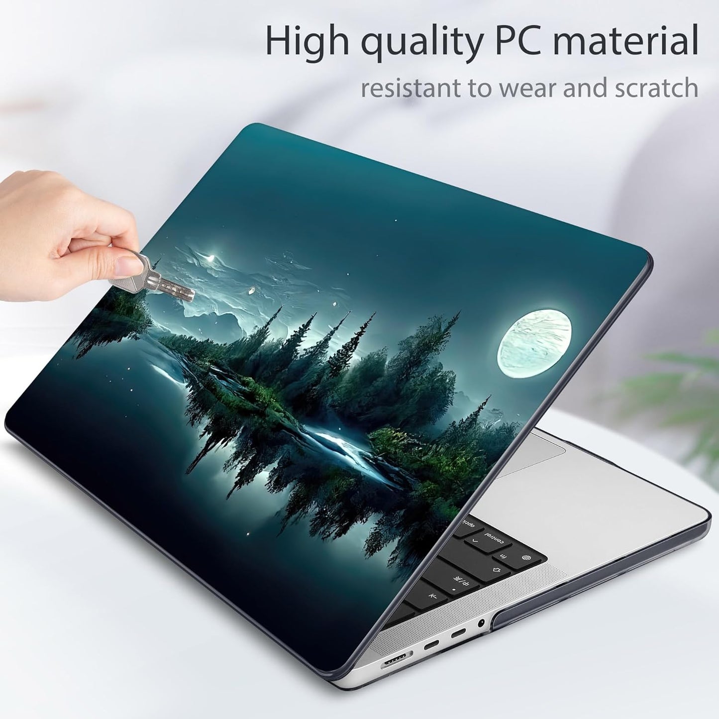 Tuiklol for MacBook Pro 14 Inch Case 2024-2021 Release M4 A3112 A3401 A3185/M3 A2918 A2992/M2 A2779/M1 A2442 Pro/Max,Hard Shell Case with Keyboard Cover & Screen Protector for Touch ID,Night Forest