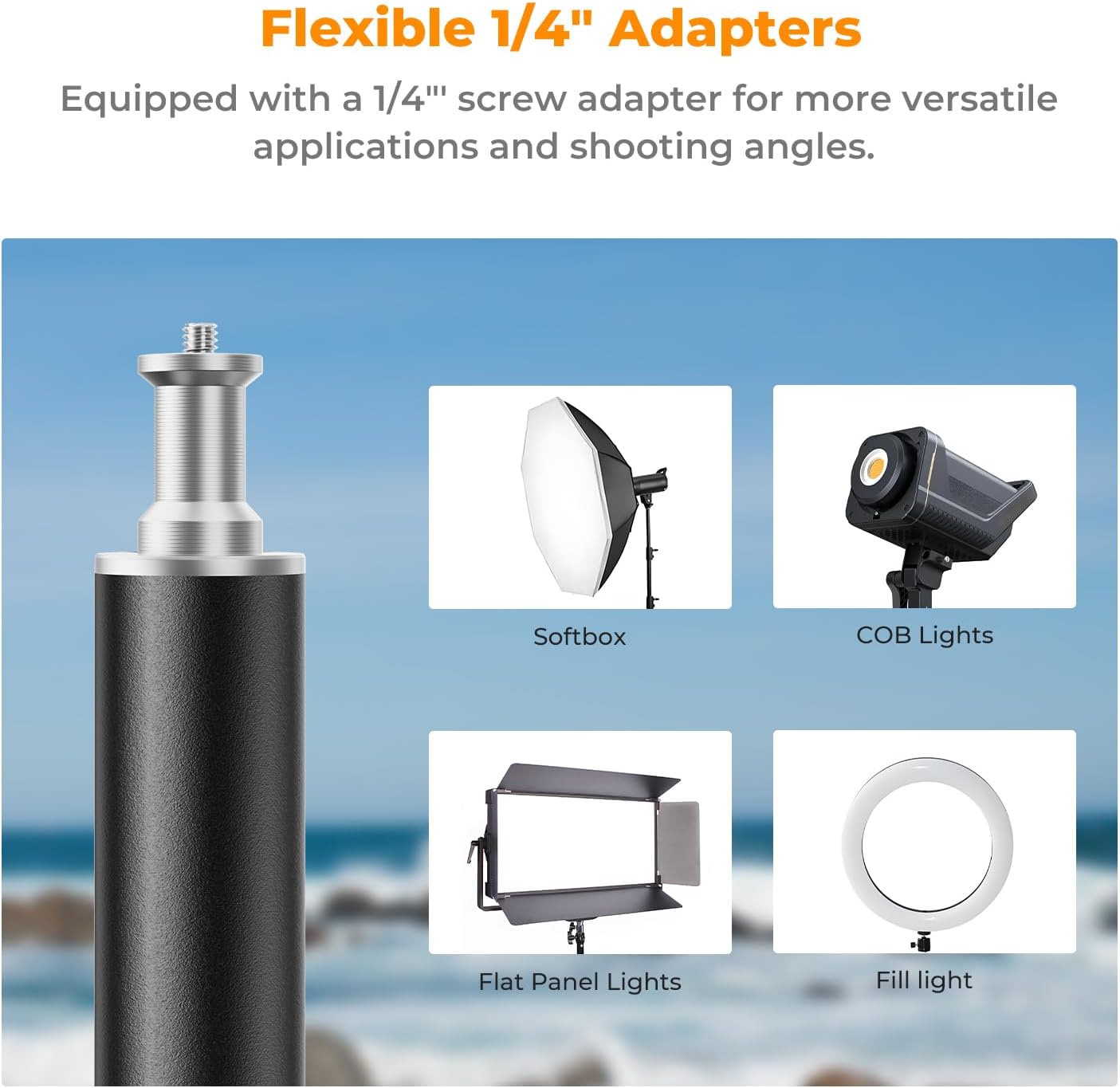 K&F Concept Light Stand for Photography, 9.1ft/2.8M Portable Extendable Photo Video Tripod Stand, Heavy Duty Light Stand Lighting Tripod with 1/4" Screw for Strobe Light/Webcams/Cameras/Softbox