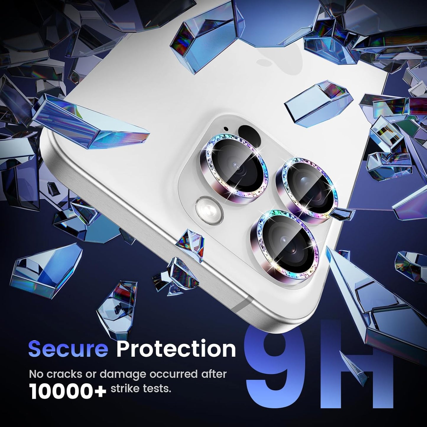 Tensea Camera Lens Protector Compatible for iPhone 16 Pro Max/16 Pro/14 Pro Max/14 Pro, Metal Aluminum Alloy Tempered Glass Cover Camera Screen Protector Accessories, Case Friendly