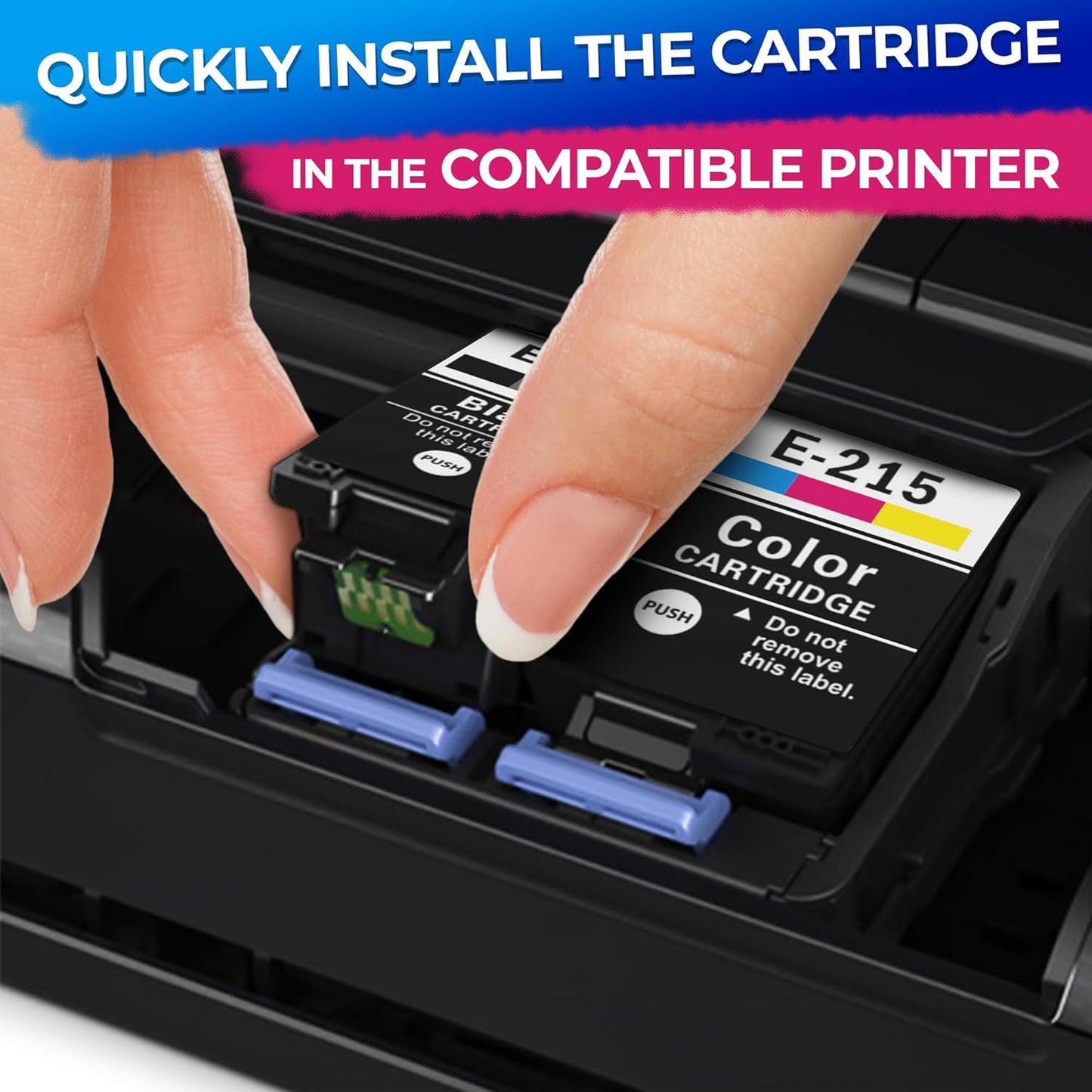 5-Pack Compatible Ink Cartridges – Includes 3 Black and 2 Tri-Color | Easy-to-Install Replacements for Inkjet Printers | Reliable Printing Performance, Vivid Colors, Sharp Tex