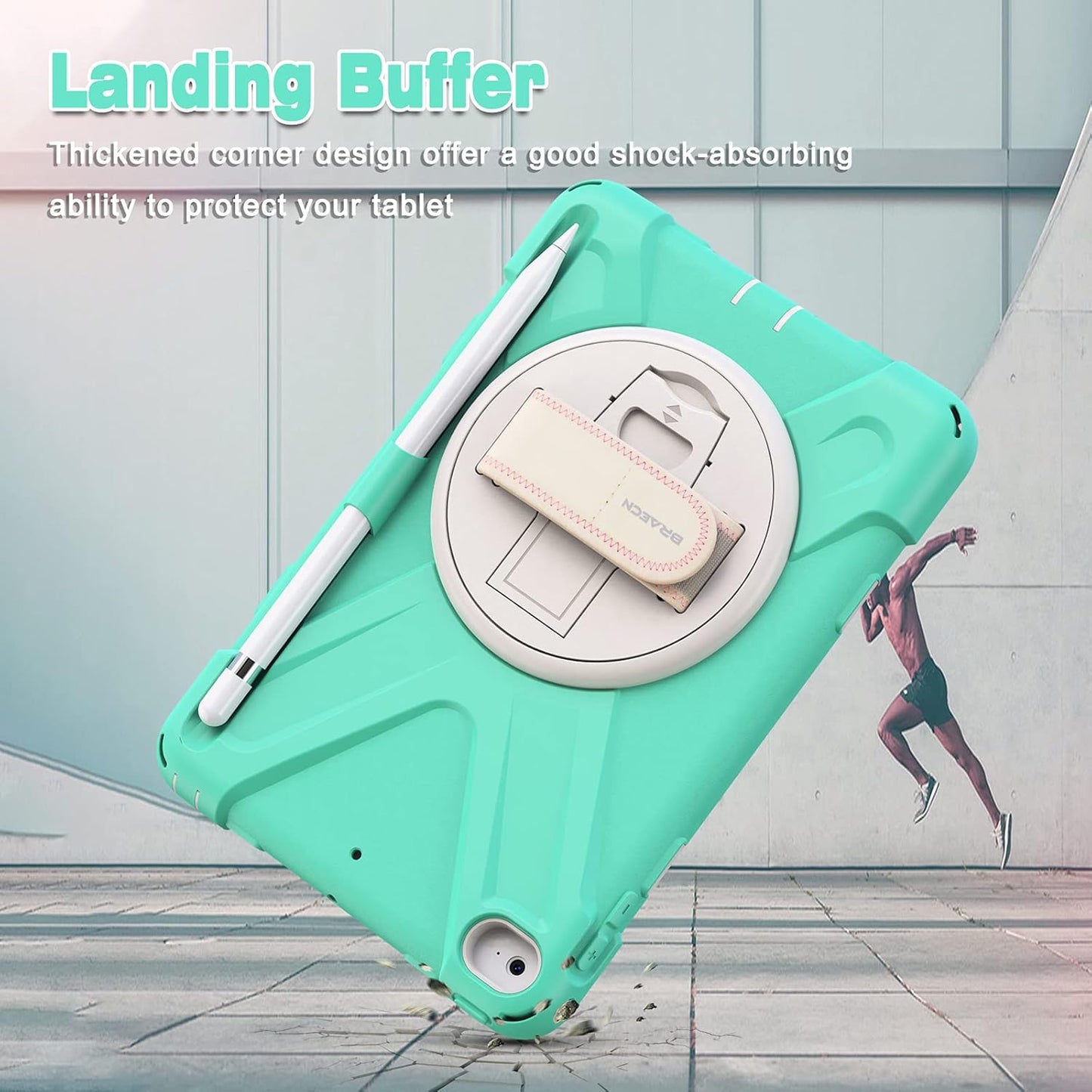 BRAECN iPad mini 5 Case,iPad mini 4 Case, Heavy Duty Shockproof Protective Rugged Case with Pencil Holder,Hand Strap,Kickstand, Shoulder Strap for iPad mini 5th/4th Generation 7.9 Inch for Kids