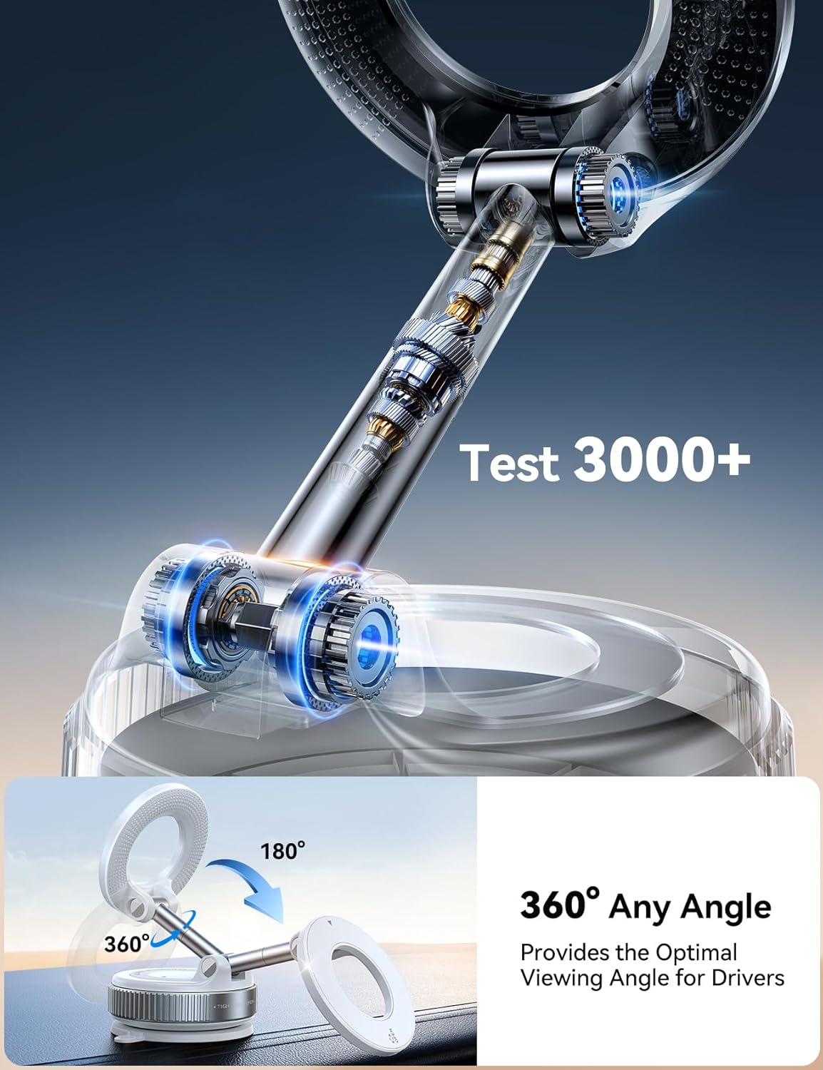 JOYROOM Vacuum Magnetic Car Phone Holder, Strongest Suction Cup 360° Adjustable Magsafe Car Phone Mount, Foldable Cell Phone Holders for Your Car for iPhone 16 Pro Max 15 14 13 12 Plus/Android