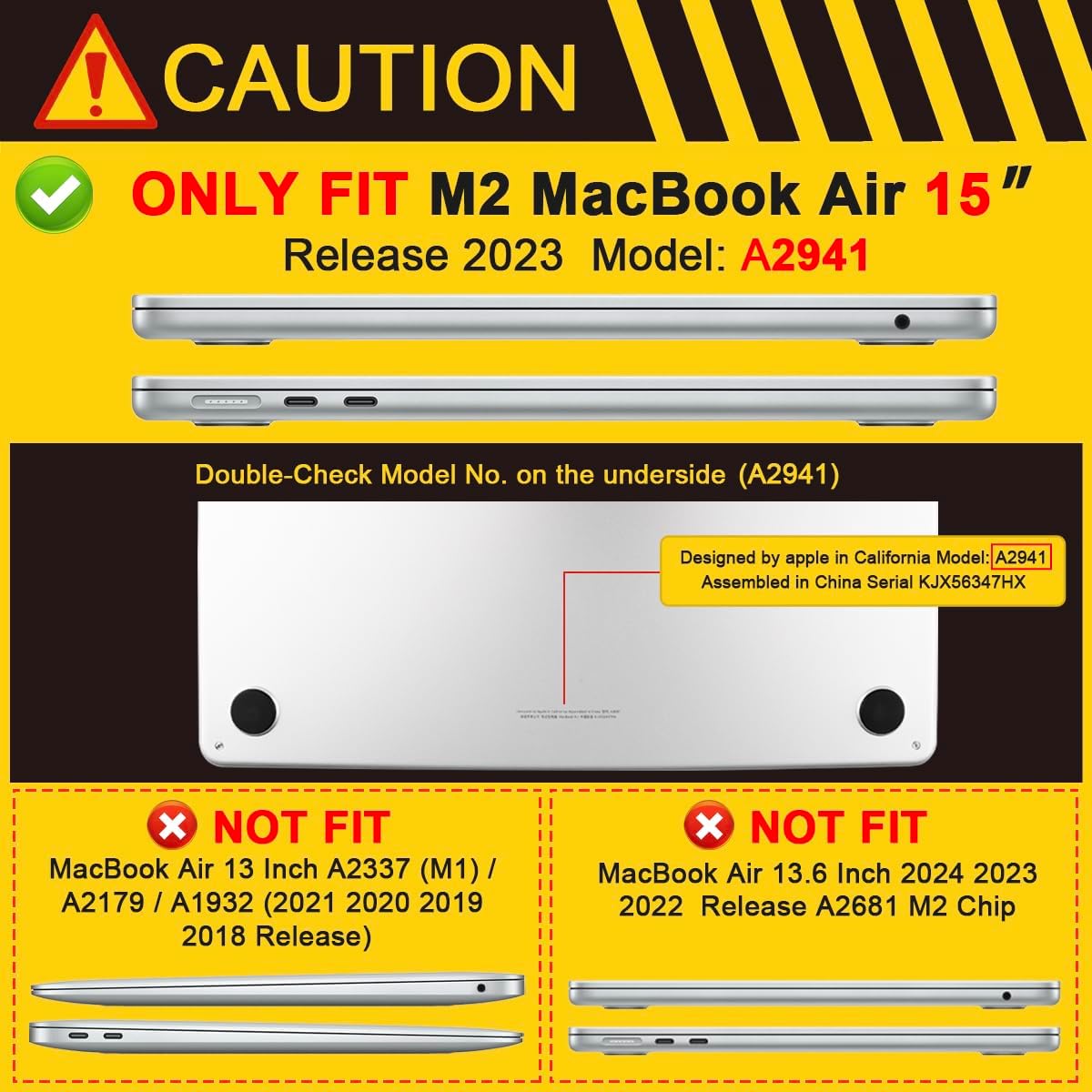 Batianda Premium Case for New MacBook Air 15 inch 2025 2024 2023 with M4 M3 M2 Chip, Designed Black Protective Plastic Hardshell & Keyboard Cover & Screen Protector, Vintage Flower