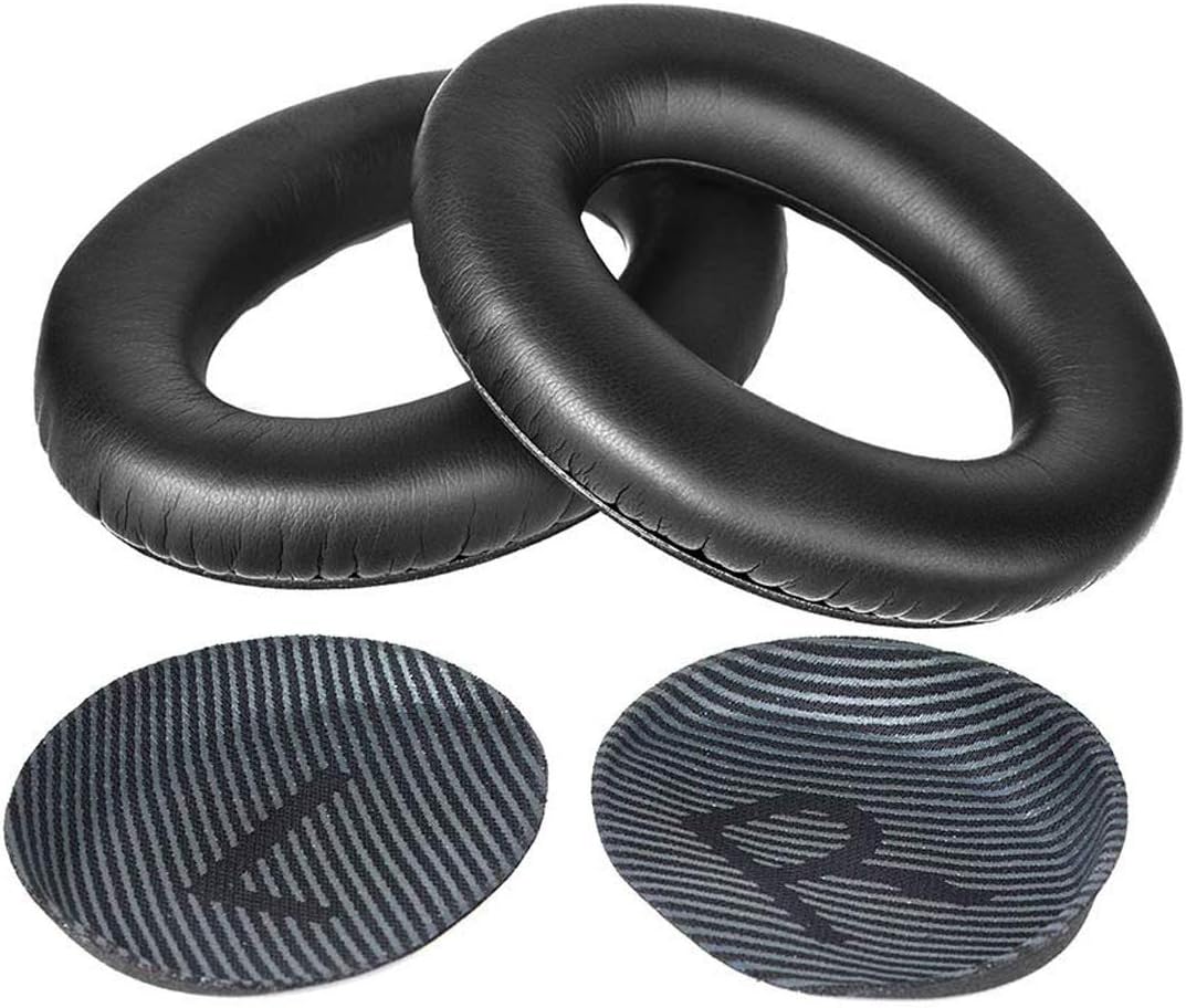 Replacement Earpads Cushions for Bose QuietComfort 35 (QC35) & Quiet Comfort 35 II (QC35 ii) Headphones, Ear Pads with Softer Leather, Noise Isolation Foam, Comfortable Thickness