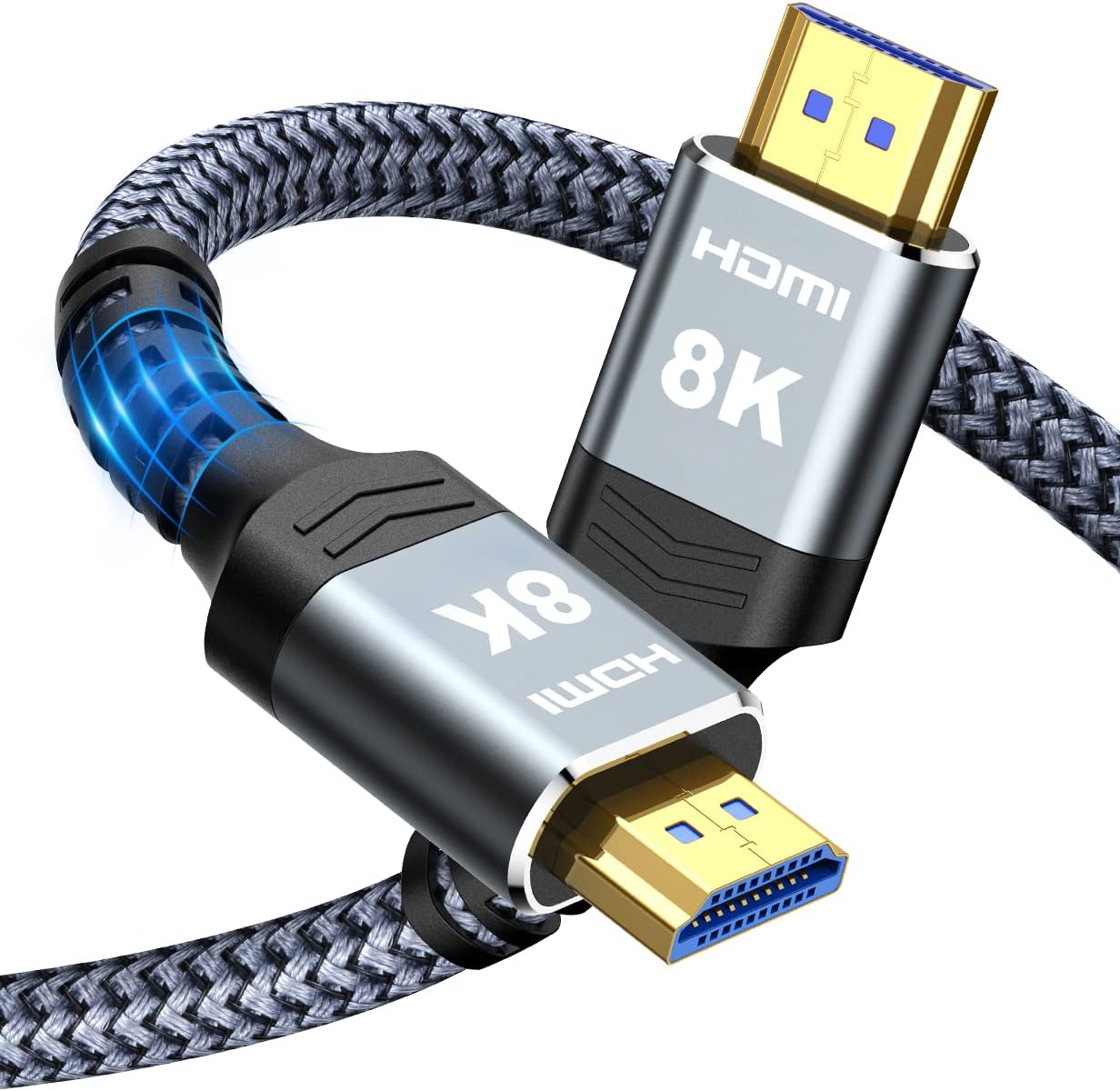 Highwings Long 8K Fiber Optic HDMI Cable 65FT, Unidirectional 2.1 48Gbps High-Speed Slim HDMI 8K60Hz 4K120Hz HDR/eARC Compatible for PS6 and DVD