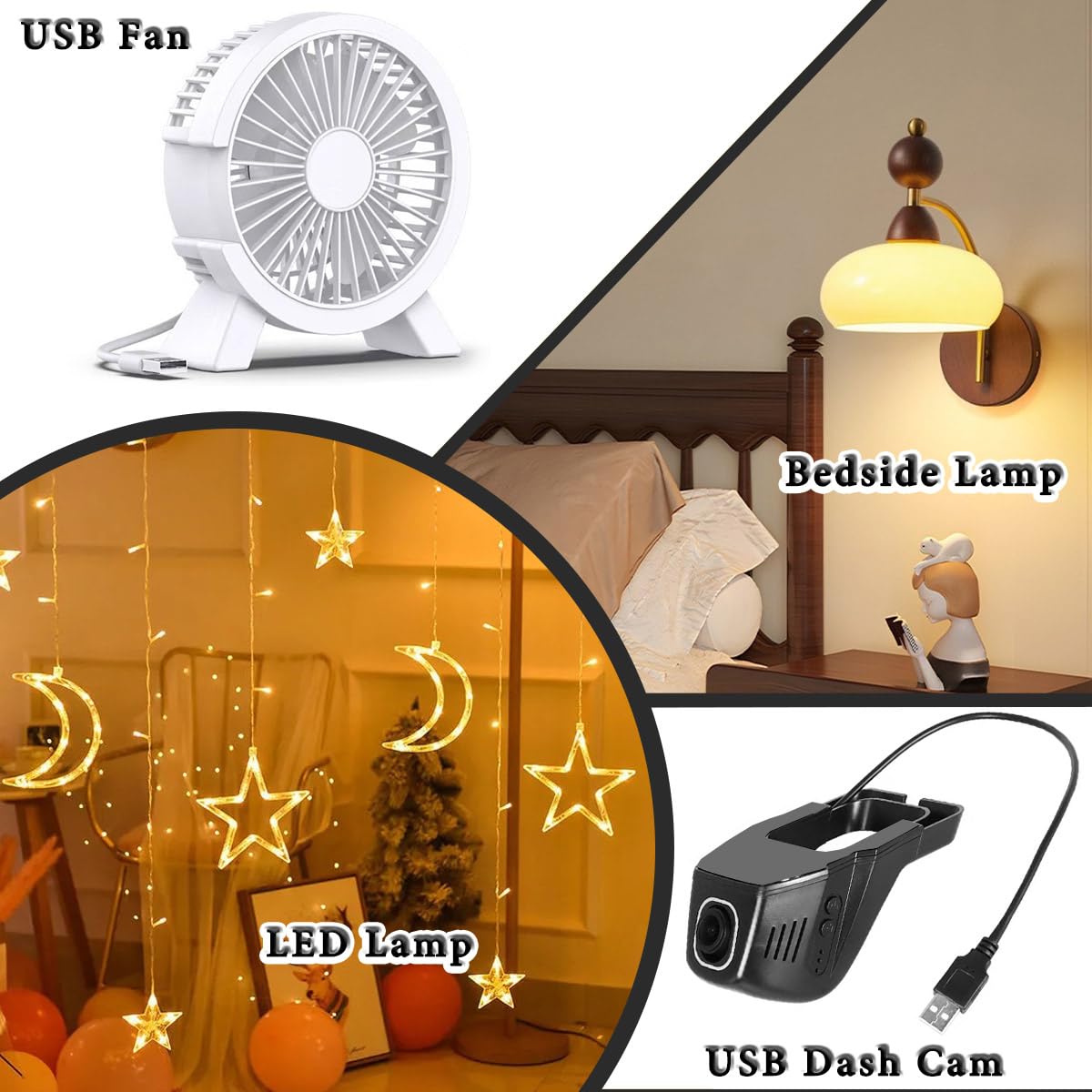 4PCS USB Power Switch Cable USB 2.0 A Male to Female Extension Cord On/Off Adapter with Inline Rocker Switch with Cable Ties for Driving Recorder Small Desk Lamp LED Strip (White)