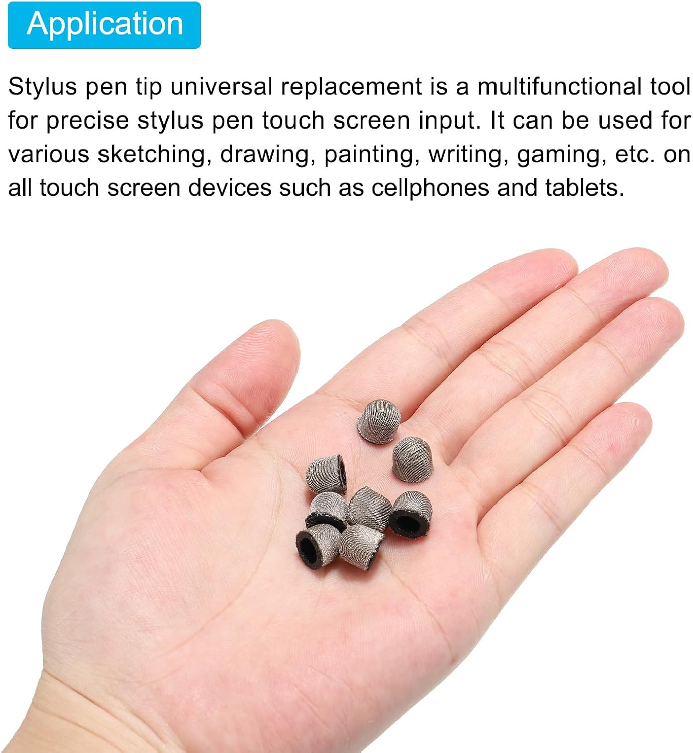 MECCANIXITY 6pcs 8mm Stylus Pen Fine Tips Conductive Fiber Capacitive Touch Screen Pens Tip Universal Replacement