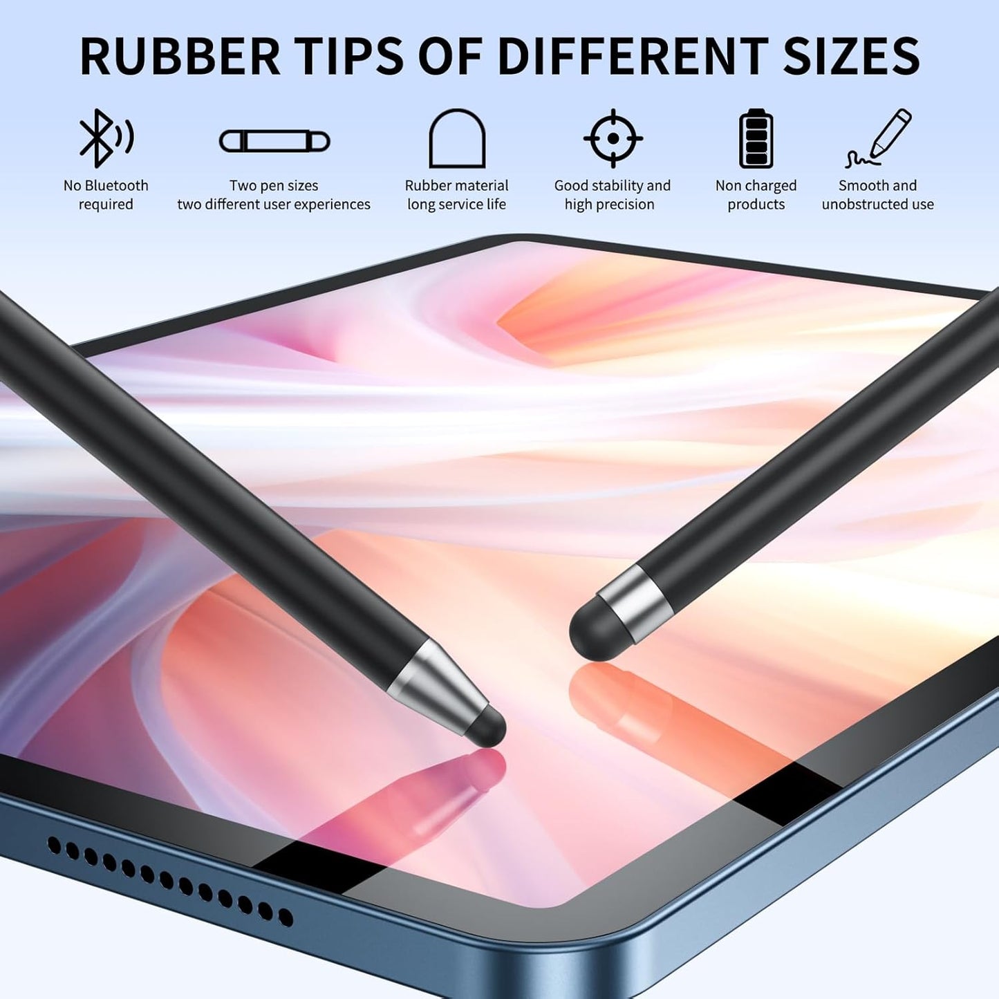 Stylus (10Pcs), Stylus Pen for Touchscreen, High Precision and Sensitivity Stylus Pen for iPad/iPhone/Samsung/Android Smartphone and Tablets, Compatible with All Capacitive Touch Screen (White)