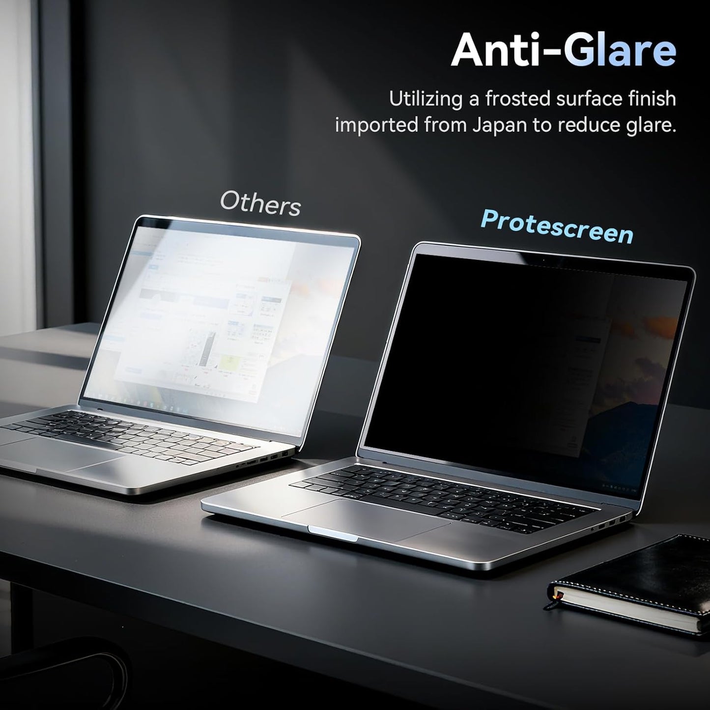 360° Laptop Privacy Screen 15.6 Inch for 16:9 Computer, 15" Monitor 4 Way Privacy Anti Glare Protector Blue Light Filter Shield Film Compatible with Lenovo/Hp/Dell/Acer/Asus/Thinkpad/Envy/Toshiba