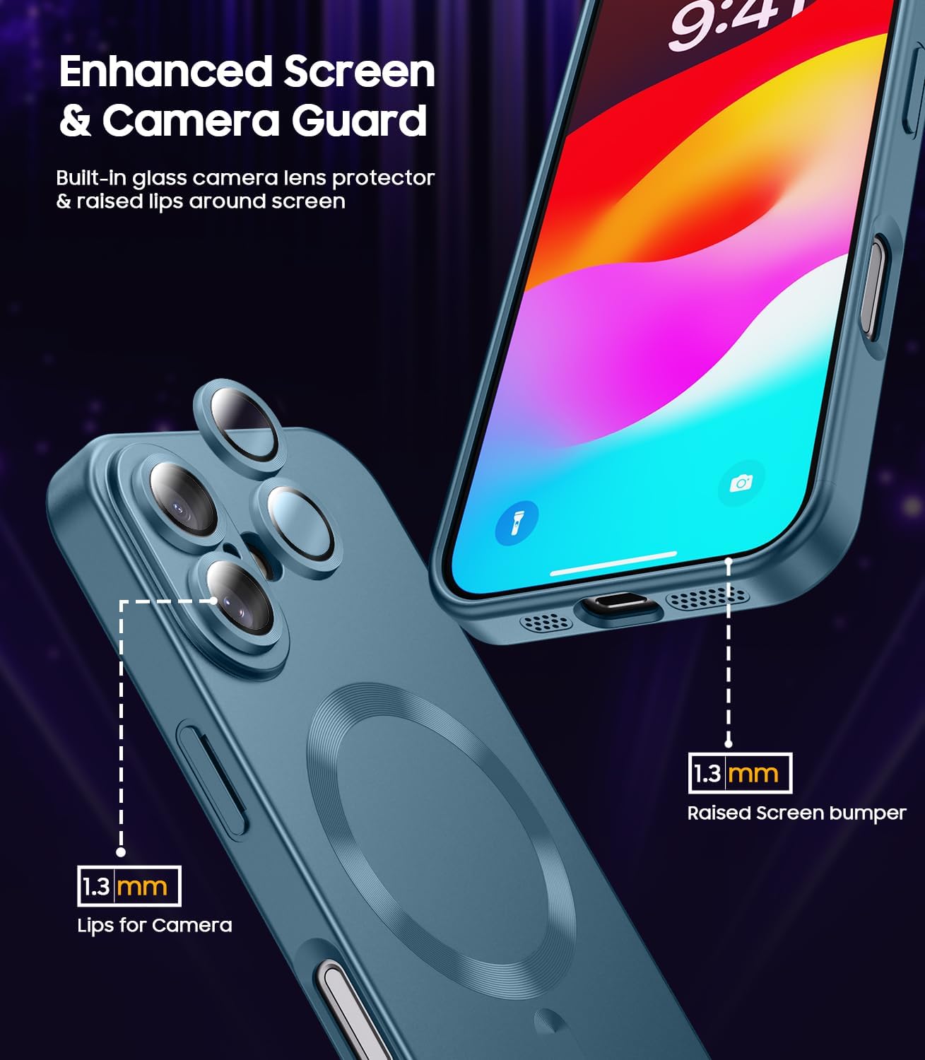 Magnetic for iPhone 16 Plus Case [Compatible with MagSafe][Built-in Camera Lens Protector] Slim Soft Silicone Bumper Shockproof Metallic Luster Phone Case (Green)