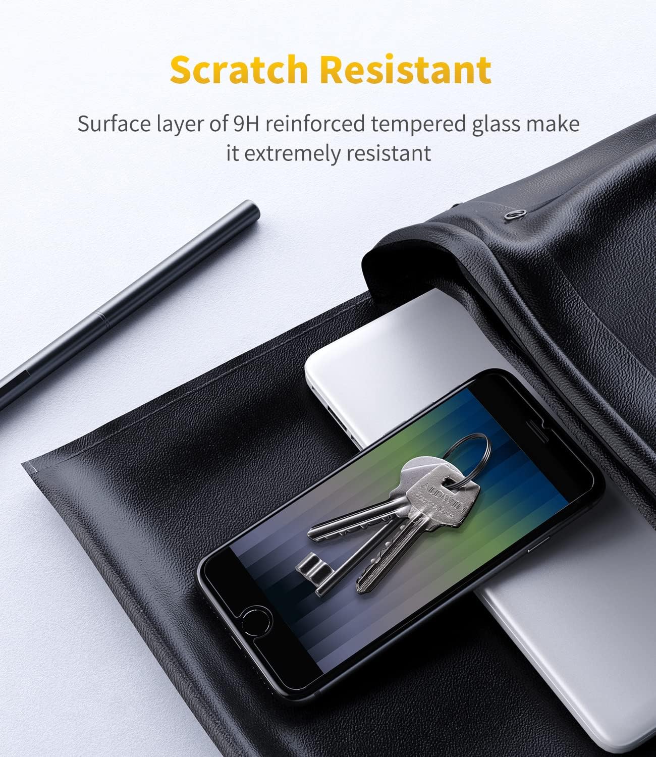 UNBREAKcable Protective Glass for iPhone SE 2022/2020, Pack of 2 Screen Protector for iPhone SE 2020/8/7/6/6s, [9H Hardness], 2.5D Double Defense Series Screen Protector, Scratch-Resistant,