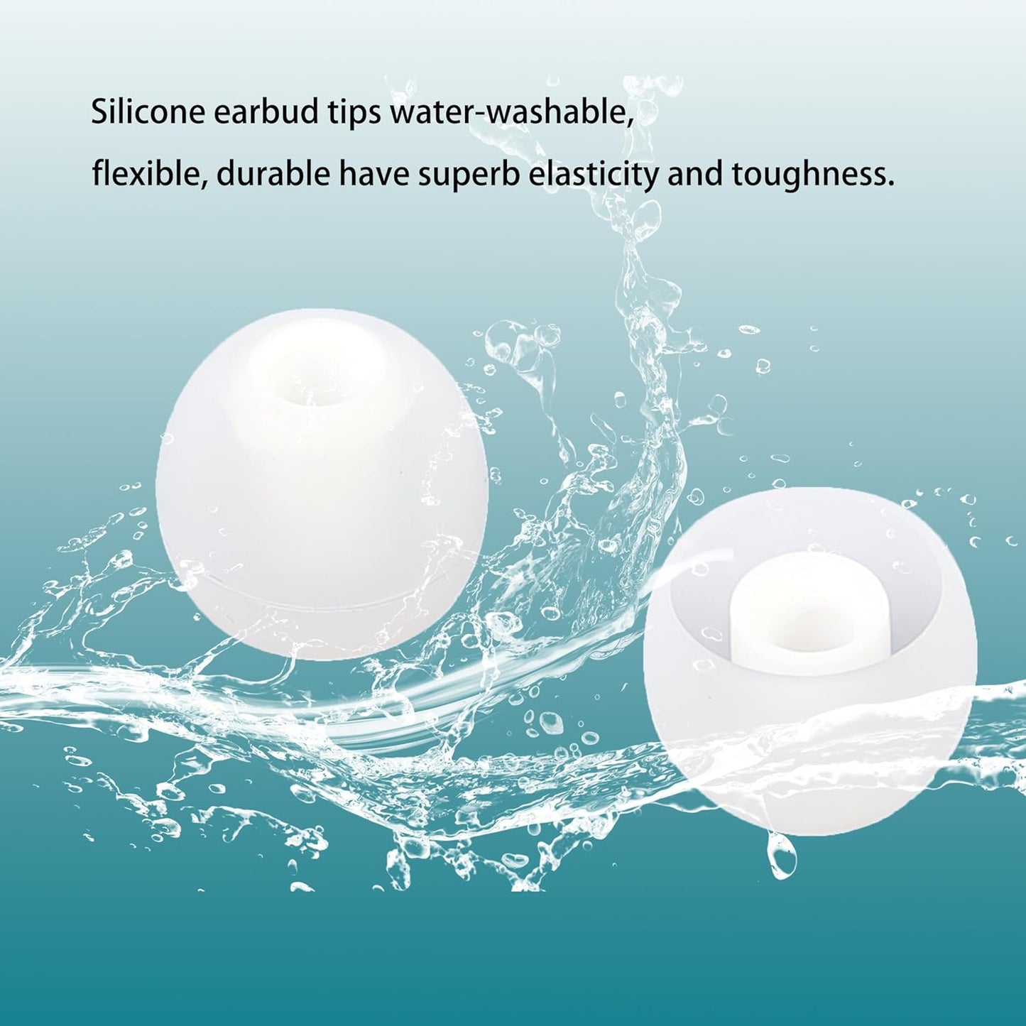 Silicone Replacement Earbud Tips Earbud Caps Fit Most in-Ear Earbuds(Inner Hole 3.8mm -5.1mm) Headphone Ear Tips Earbud Covers 9 Pairs S M L